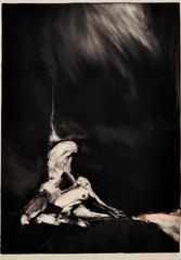 Abstrakte figurative Radierung „ „Embrace“