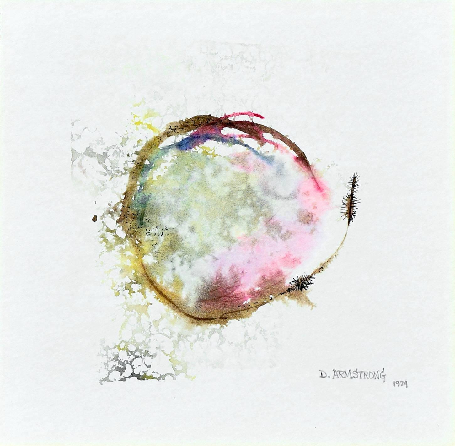 Acquerello astratto vintage sulla terra - Abstract Painting Nero di Duane Armstrong