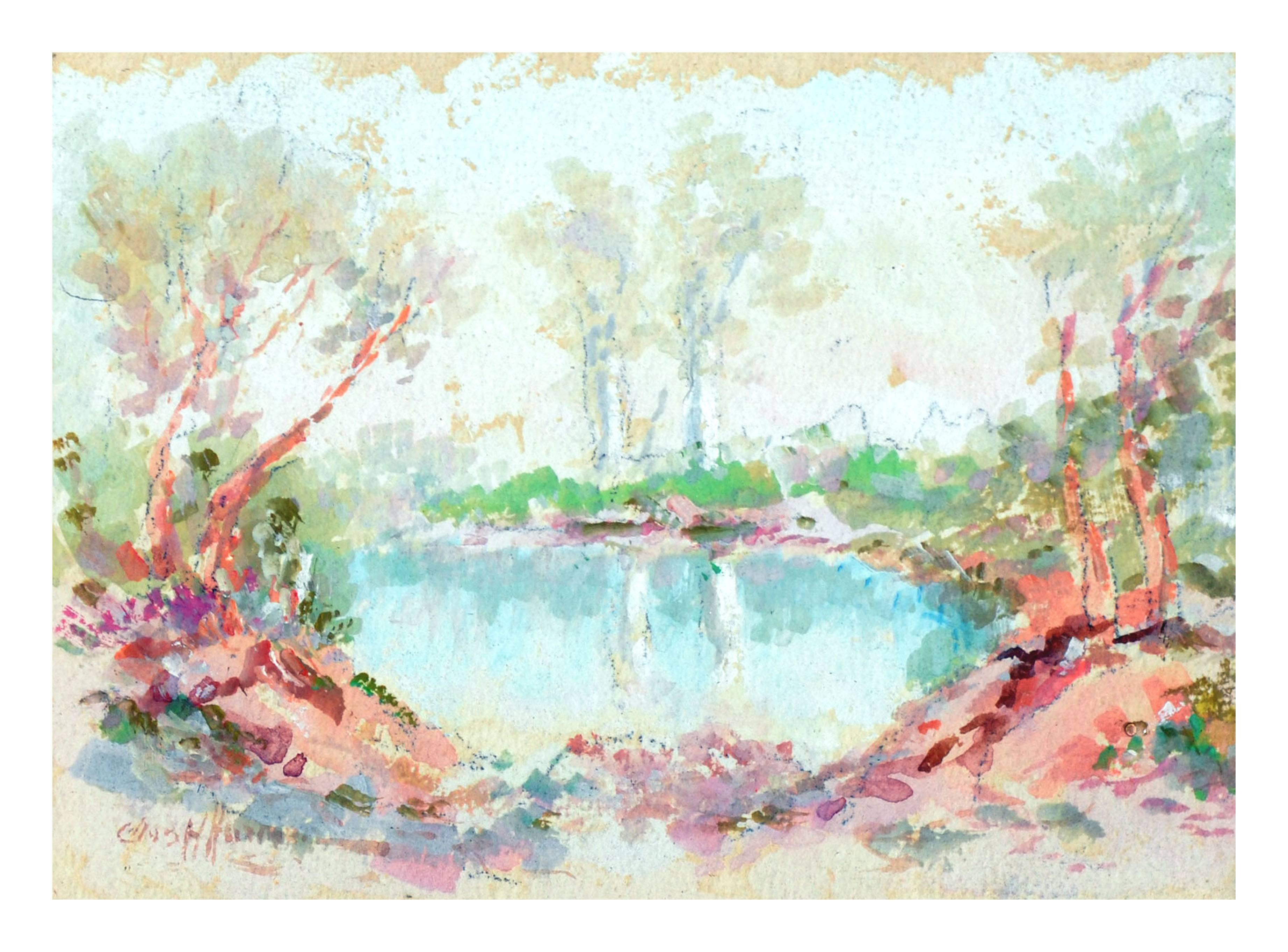 Early 20th Century Fauvist Abstracted Landscape - Art by Charles Henry Harmon 