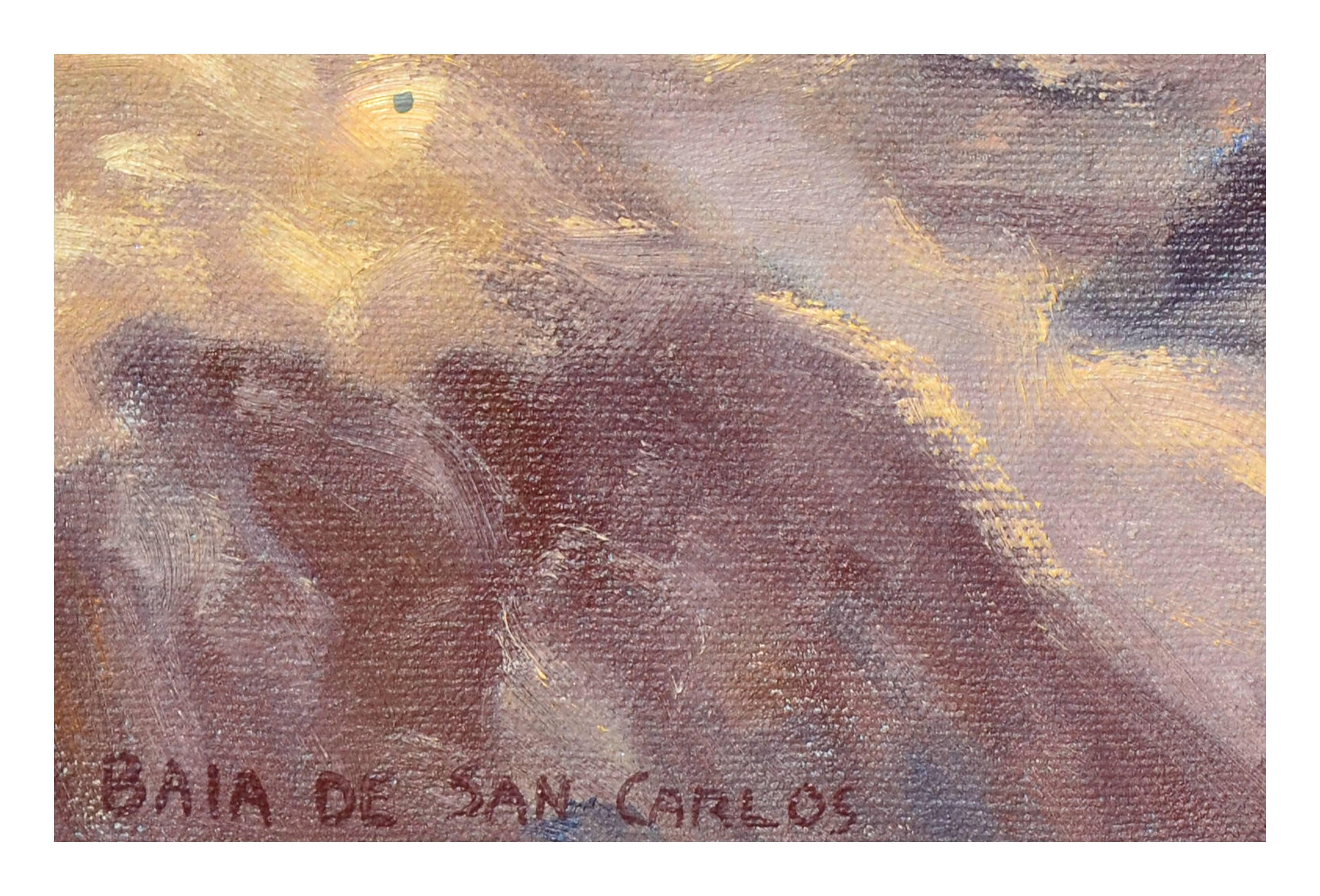 Paisaje Baja de San Carlos de mediados de siglo - Painting impresionista estadounidense de Theron Trombeau