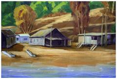 Mid Century California Lake House Landscape