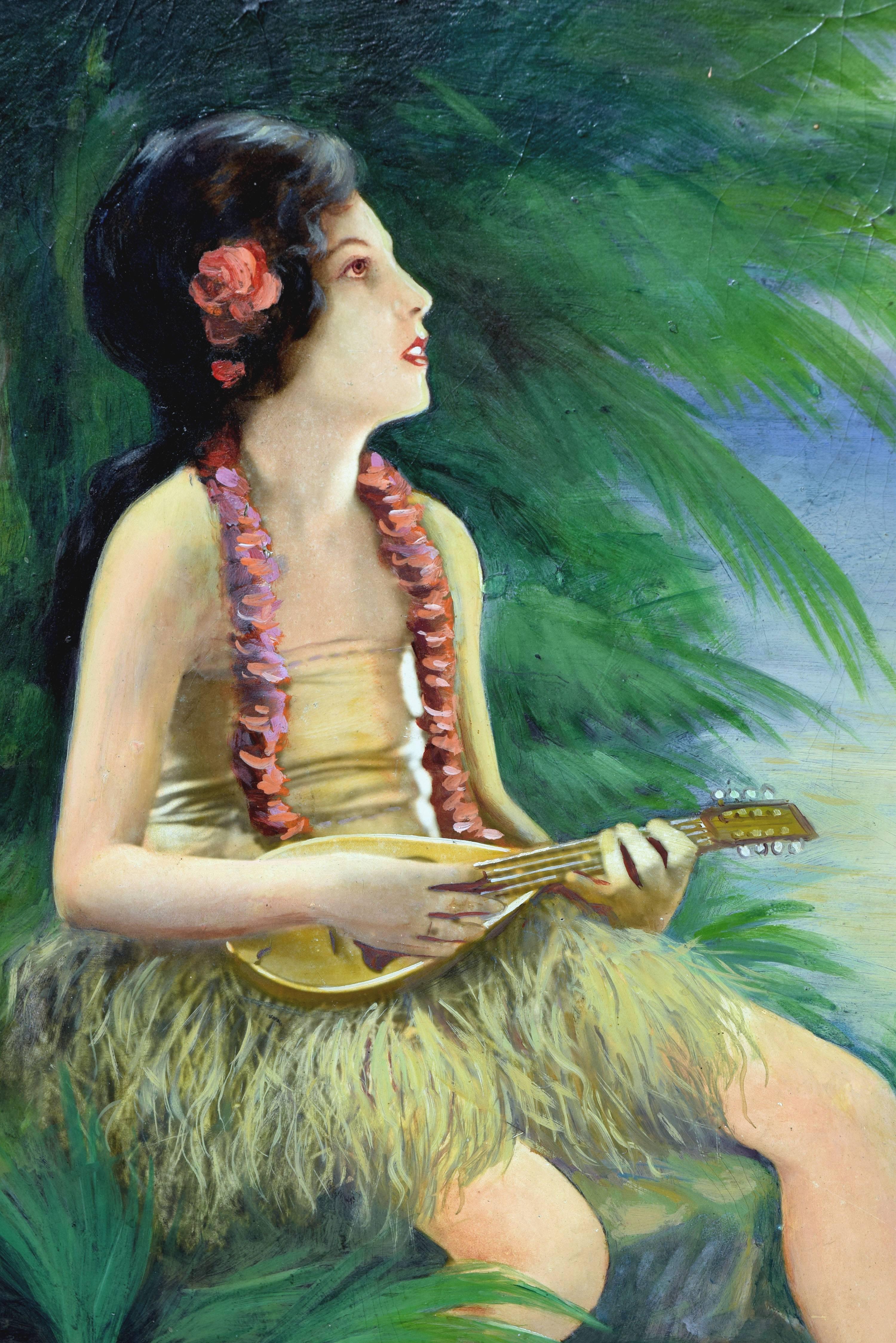 hawaiian girl painting