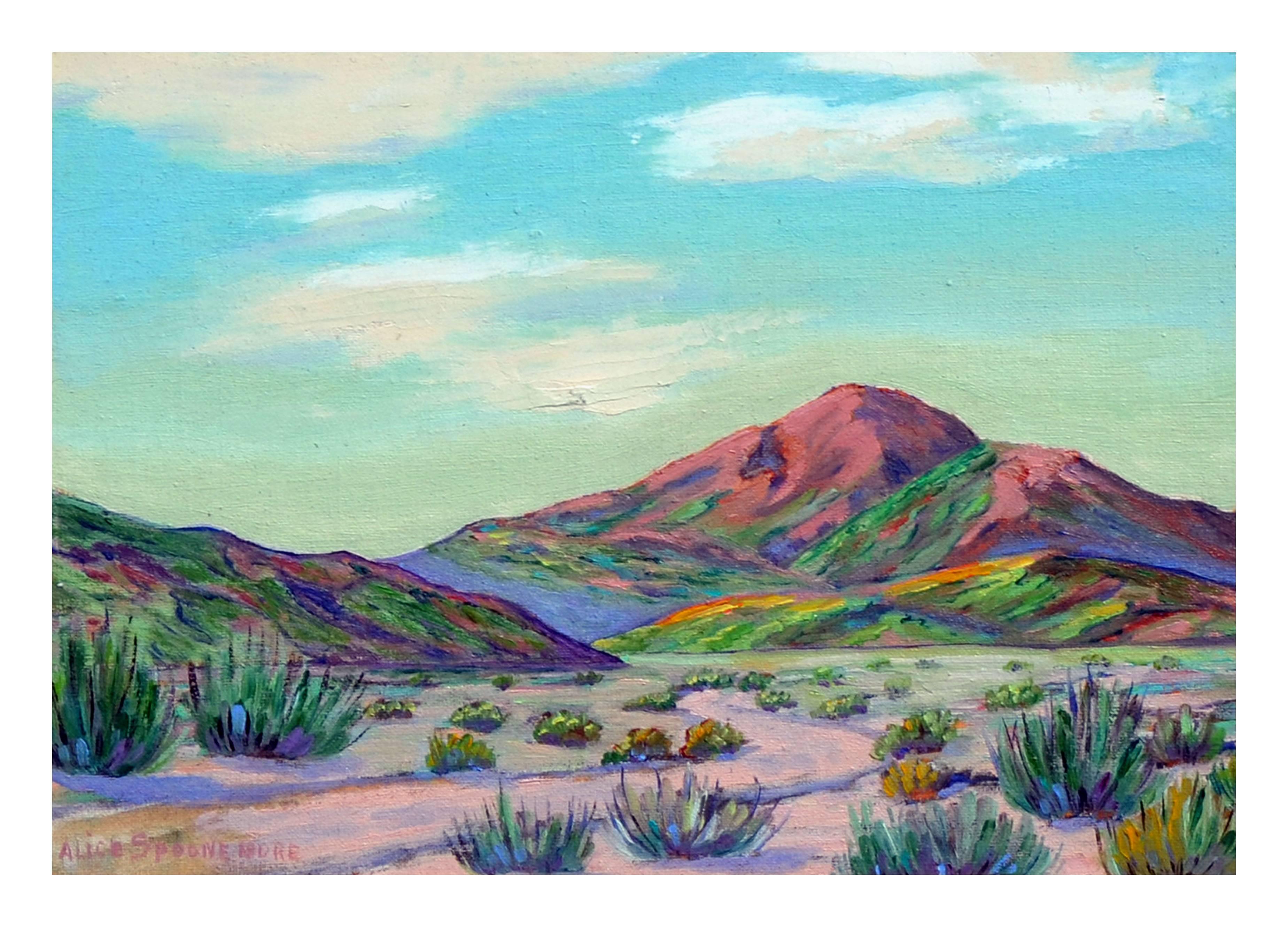 Desert Mountains - Painting by Alice Spoonemore