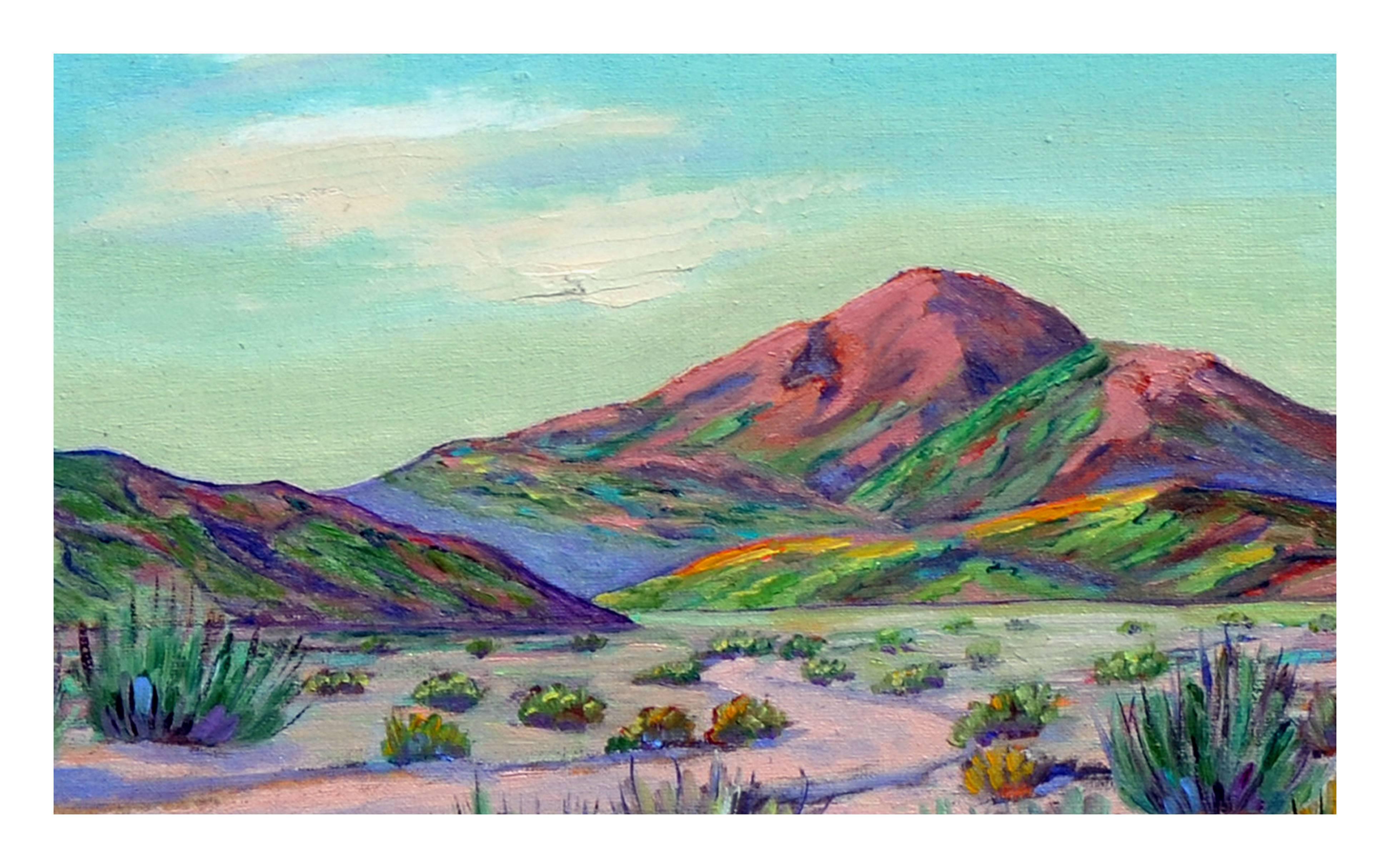 desert mountain painting