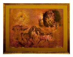 Coursiers dans la Lumière, chevaux dansant