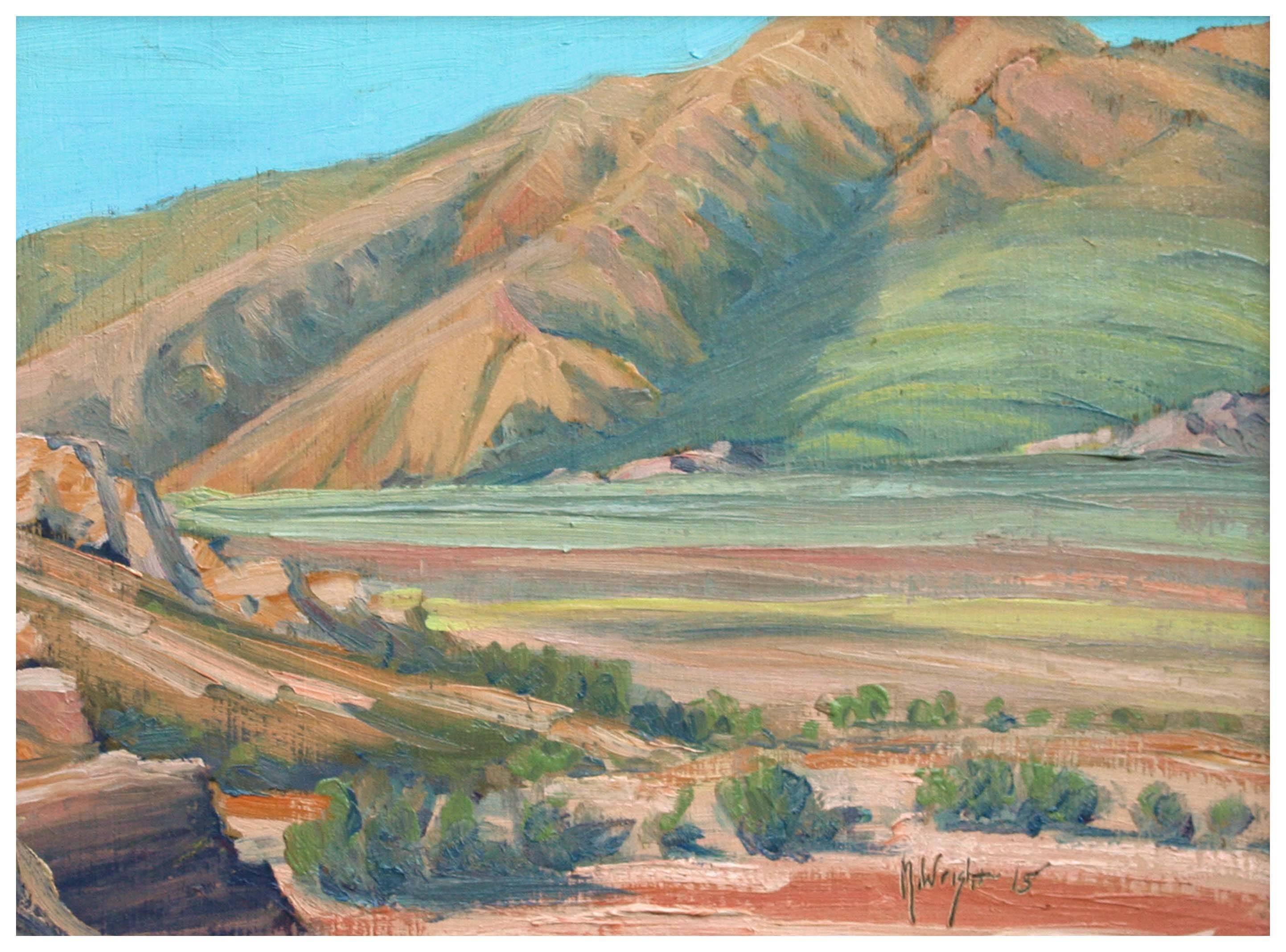 Desert and Hills Landscape  - Painting by Mike Wright