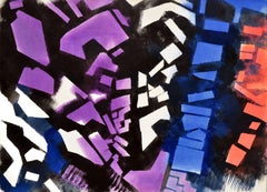 "Rocky Derivation" Large Scale Modern Geometric Wyoming Abstracted Landscape