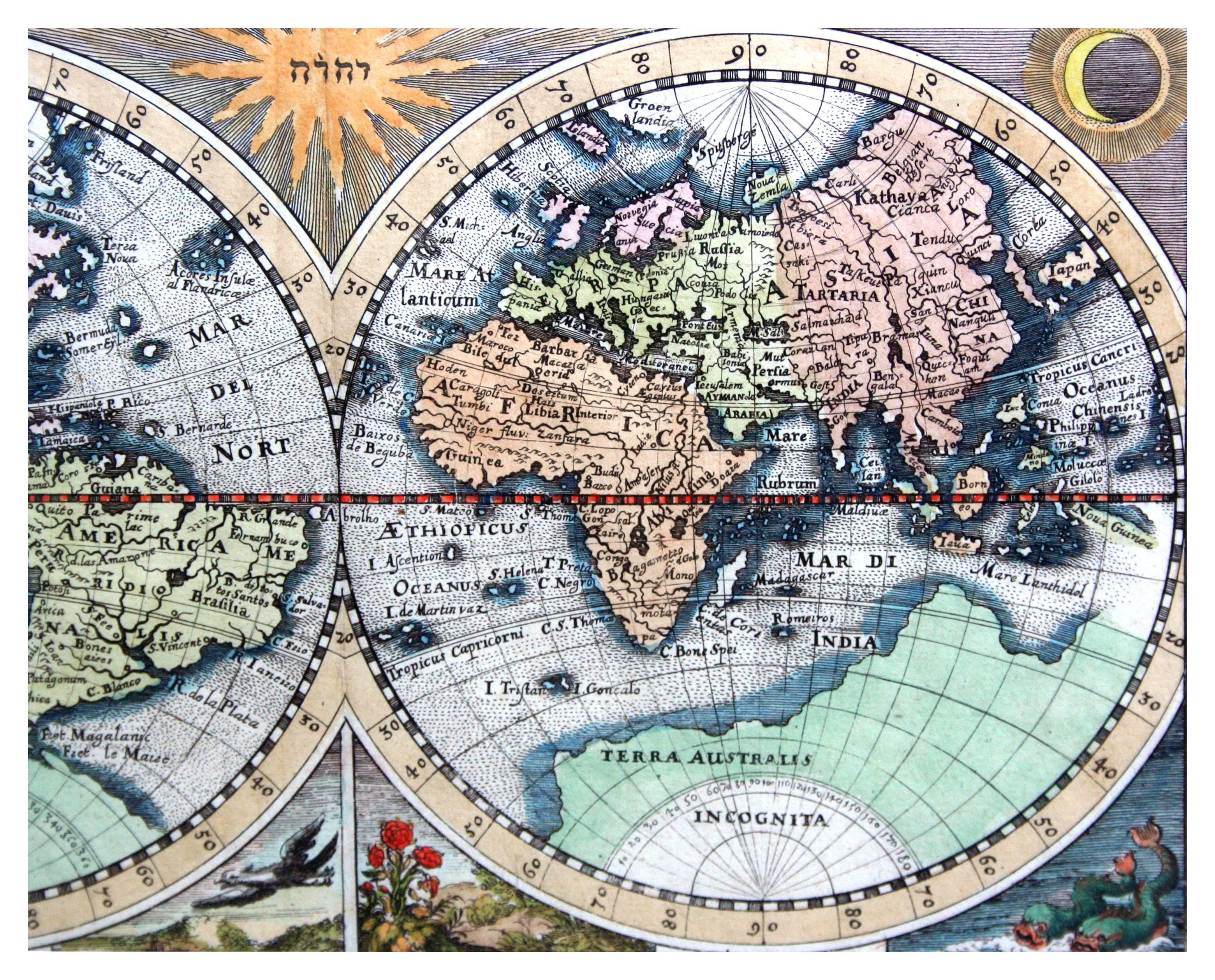 Typus Orbis Terrarum, Antique Map 1667 2