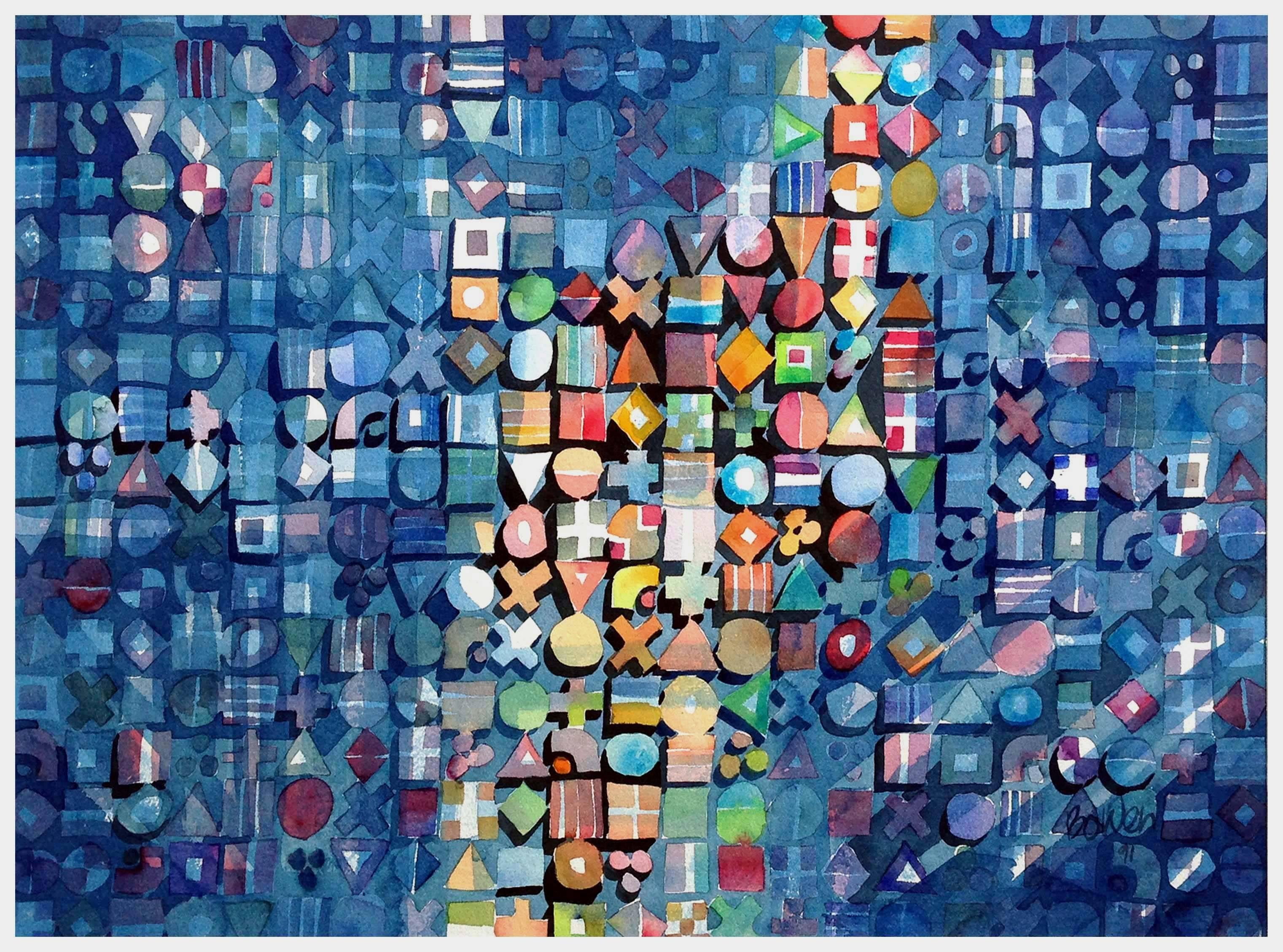Abstracted Pixels - Painting by Michael Bowen