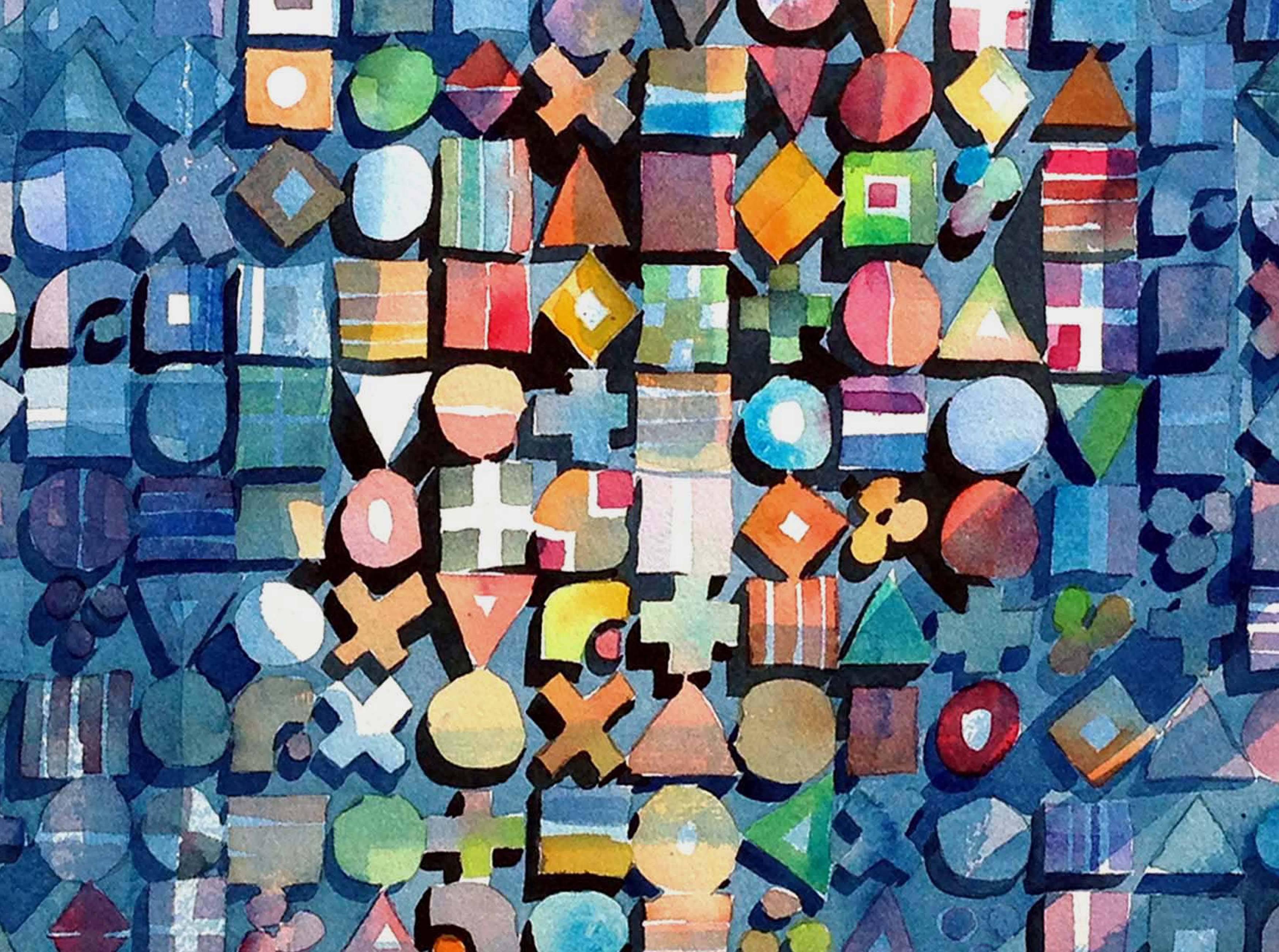 Abstracted Pixels - Abstract Geometric Painting by Michael Bowen