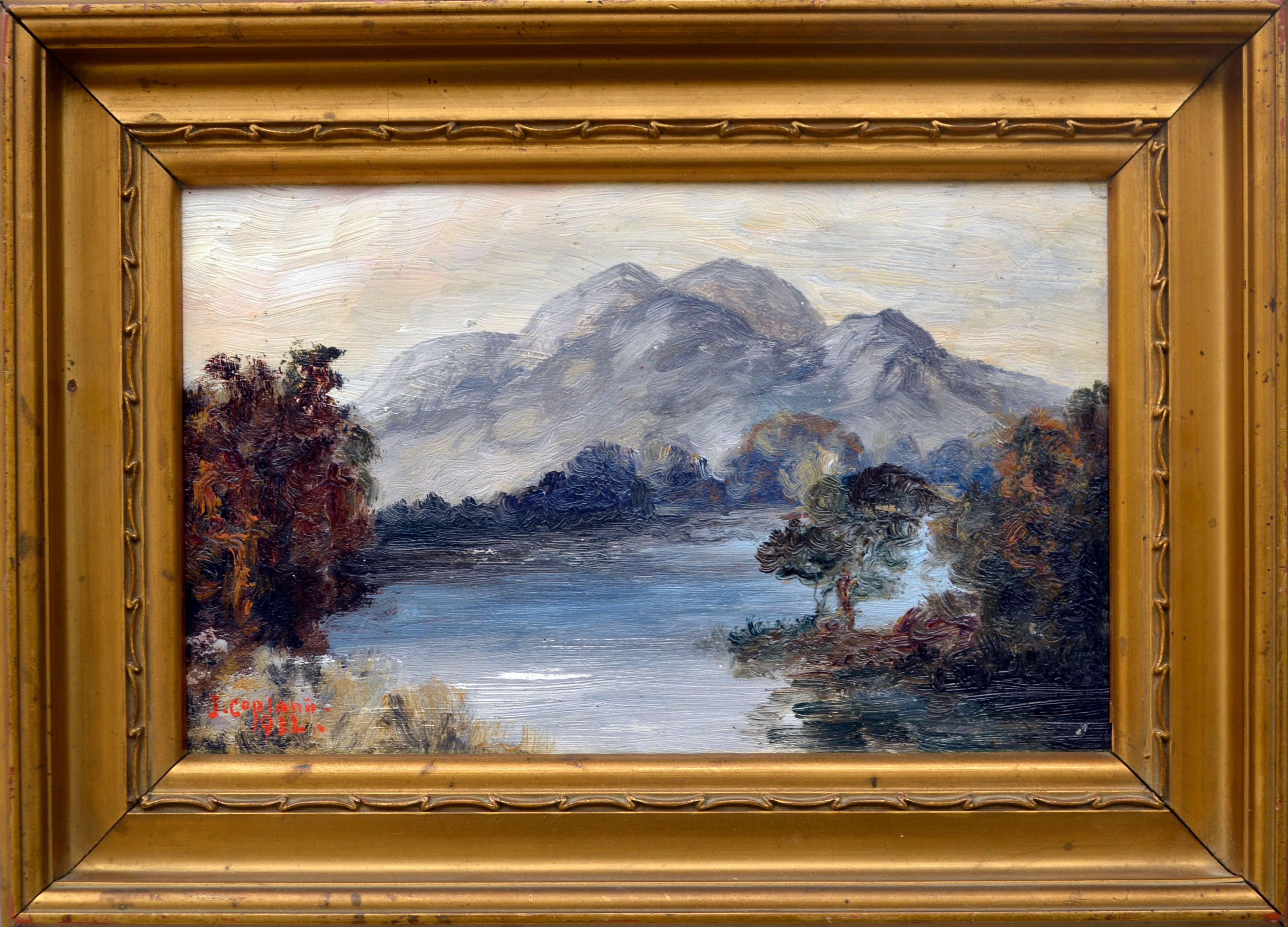 John Copland Landscape Painting - Scottish Reflections, Ben Venue and Loch Achray Scotland John Copeland