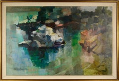 "Point Lobos Monterey Co" Abstract Impressionist Original Oil by John Cunningham