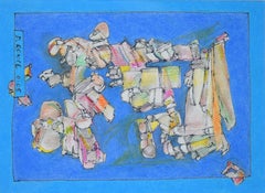 Abstract Expressionist Drawing - Contemporary Work in Colored Pencil, Signed
