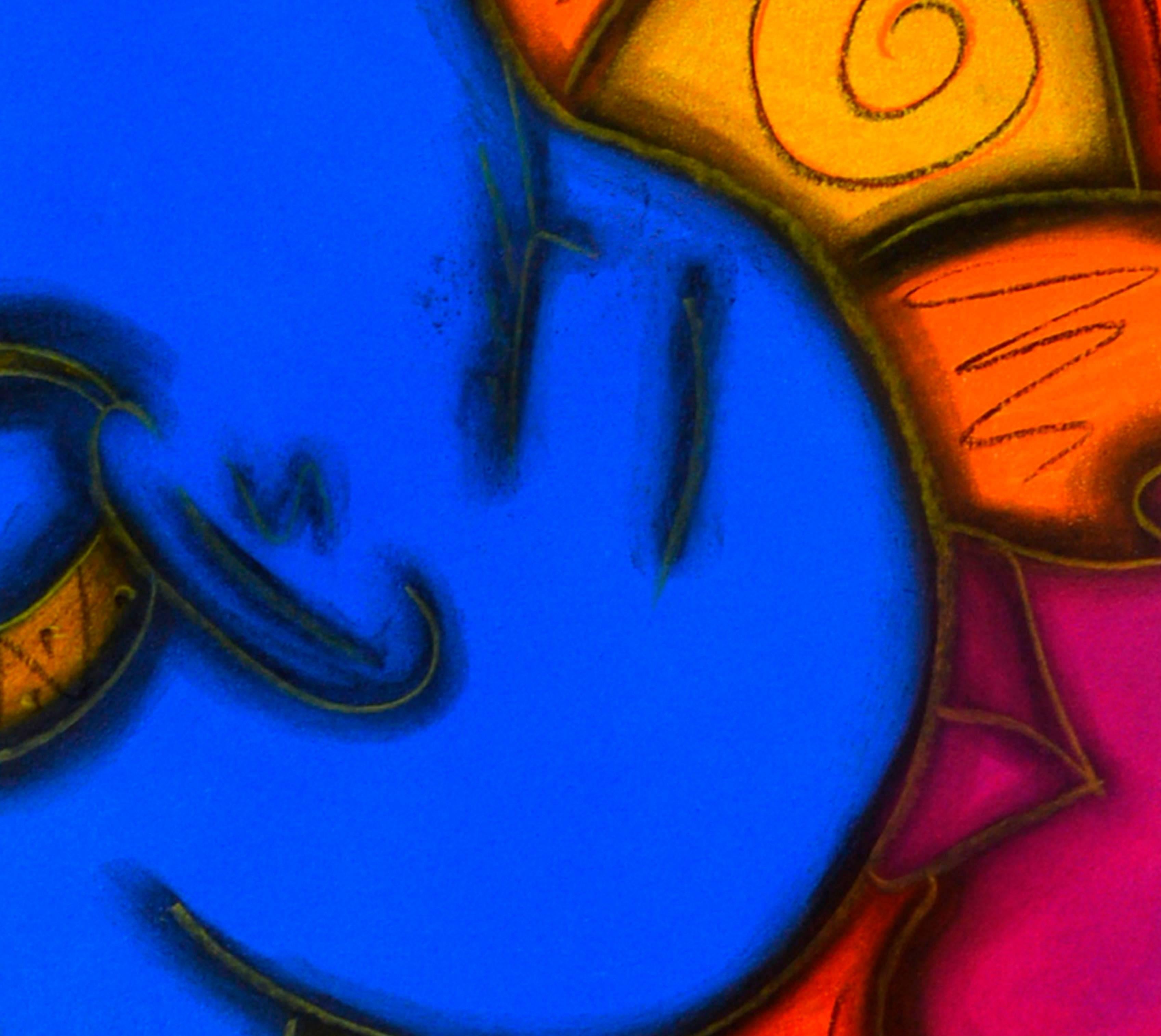 Couleurs - Figuratif abstrait - Gris Abstract Drawing par Kelvin Curry