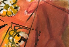 Personnage à la guitare - Peinture originale à l'acrylique de style expressionniste abstrait
