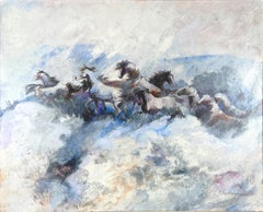 "Canyon Ponies" Wild Horses Frolic in the Snowy Wilderness of New Mexico