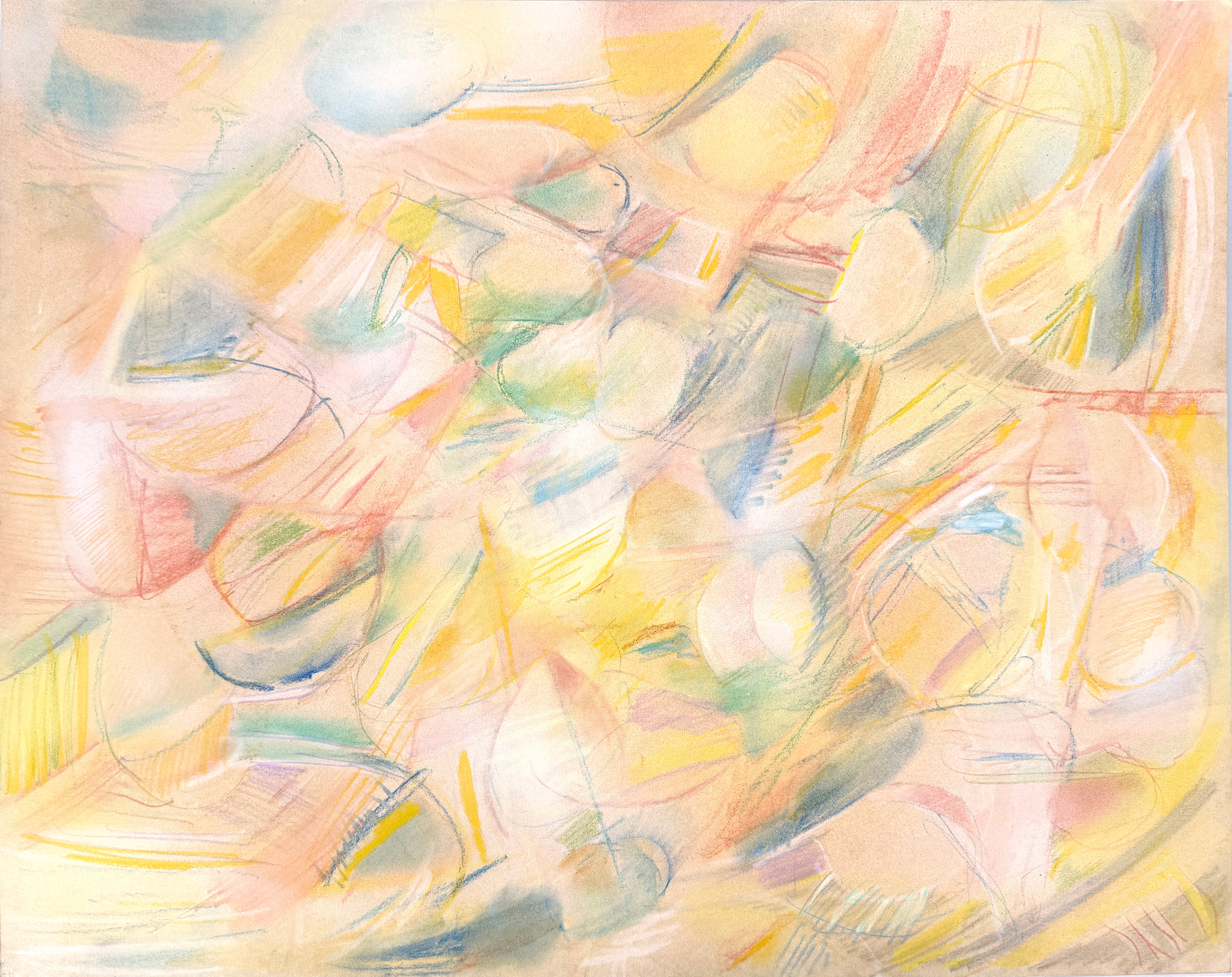 Abstract Expressionist Mixed Media Piece, Original Work by David Ronce

Engaging and energetic piece by David Ronce (American 20th/21st Century. The piece features a high-energy density of overlapping, rhythmic curves and sweeping arcs that create a