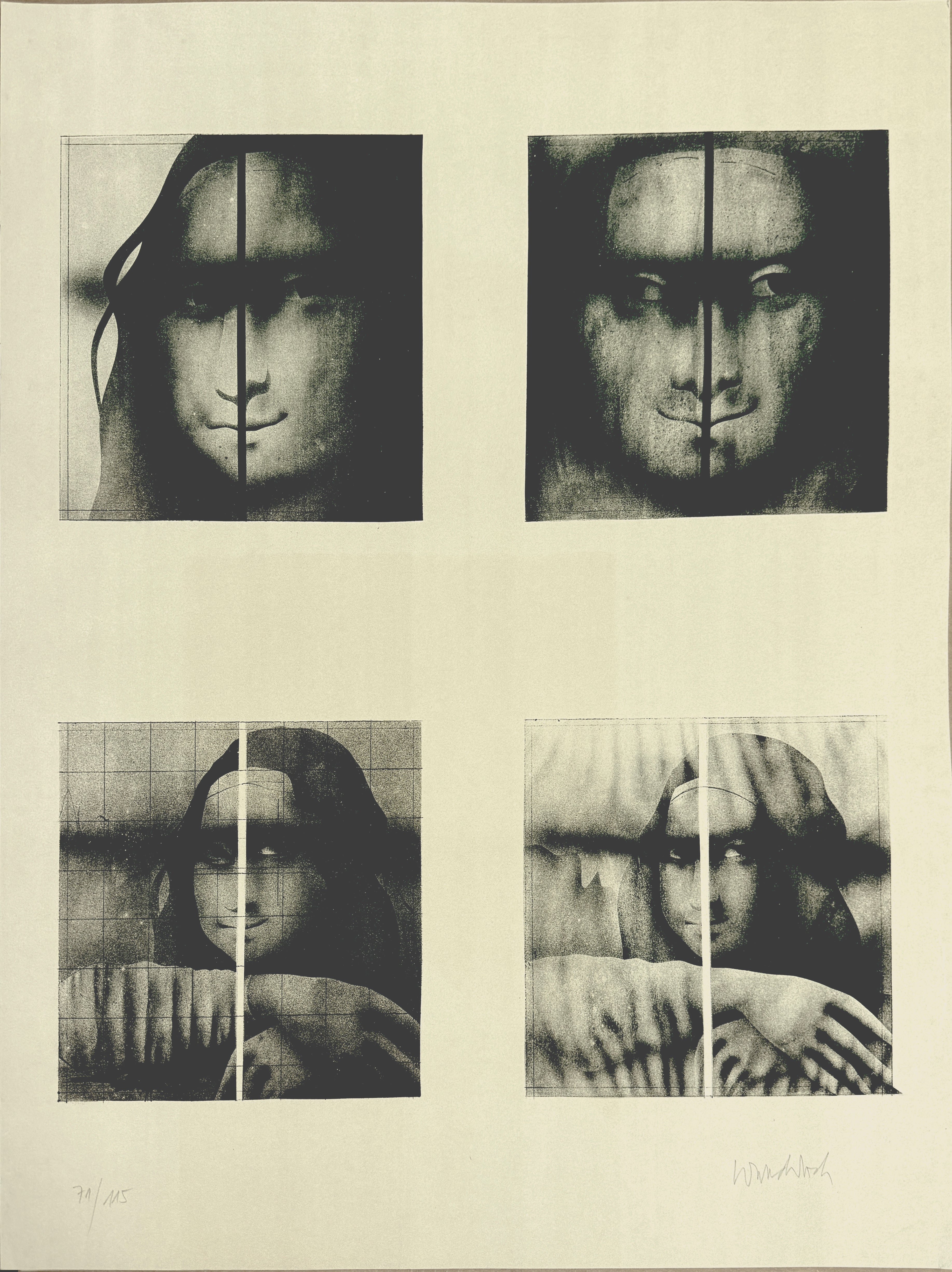 "Copertina del catalogo (Mona Lisa)" dell'artista surrealista tedesco Paul Wunderlich - 1972