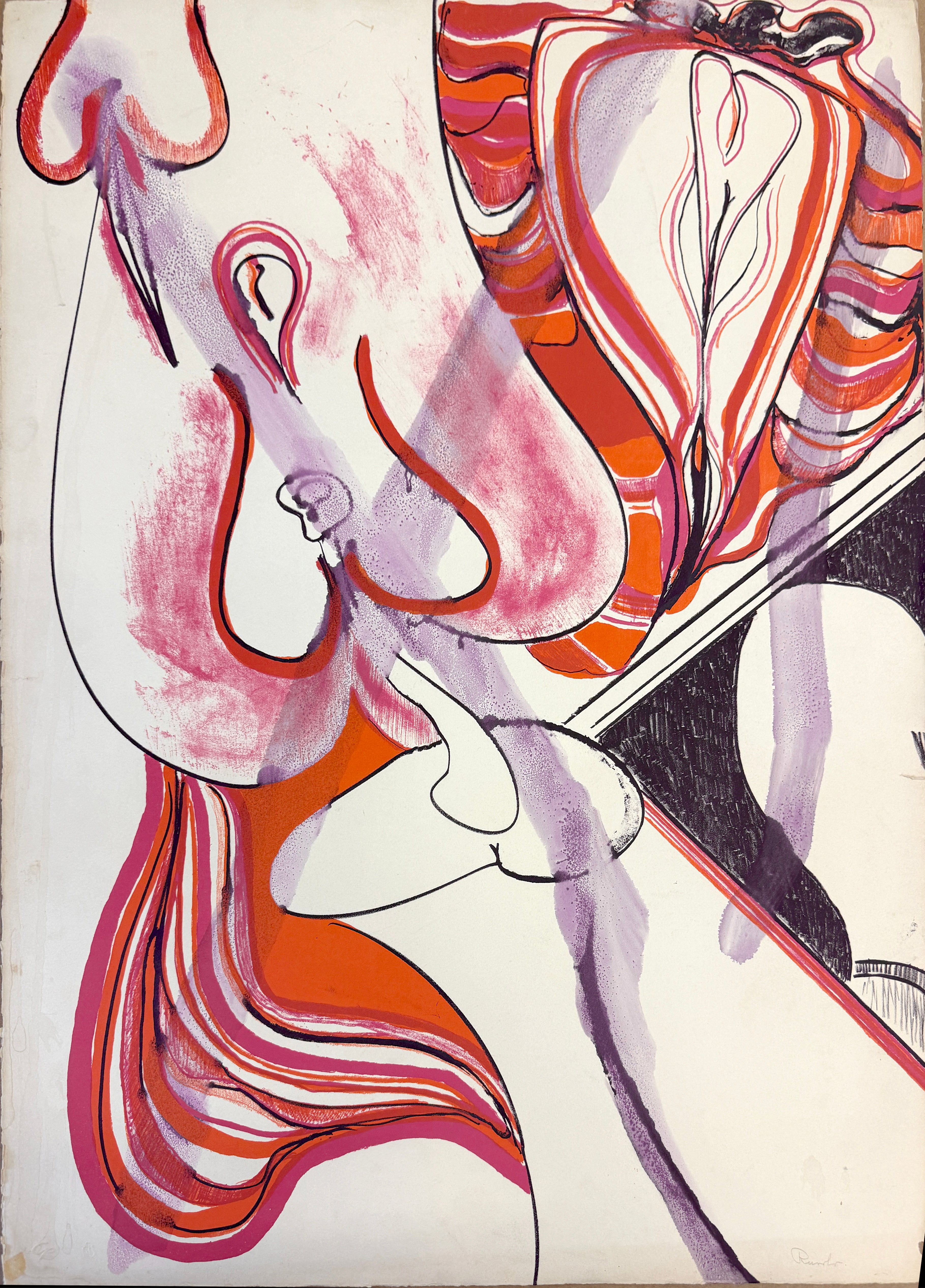 Felix Ruvolo Abstract Print - "Untitled" - Modified Plate IX, Lithograph from "10 West Coast Artists"