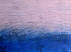 Vintage Pink and Blue Ombre Abstract