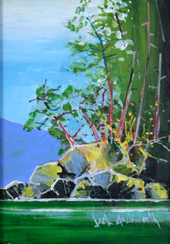 "East Sooke Point" Contemporary Plein Aire Landscape in Acrylic on Masonite