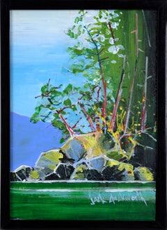 "East Sooke Point" Contemporary Plein Aire Landscape in Acrylic on Masonite
