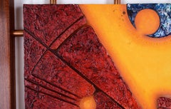 "Initial Mass" Textured Abstract Sci Fi Composition, Signed, 42x42