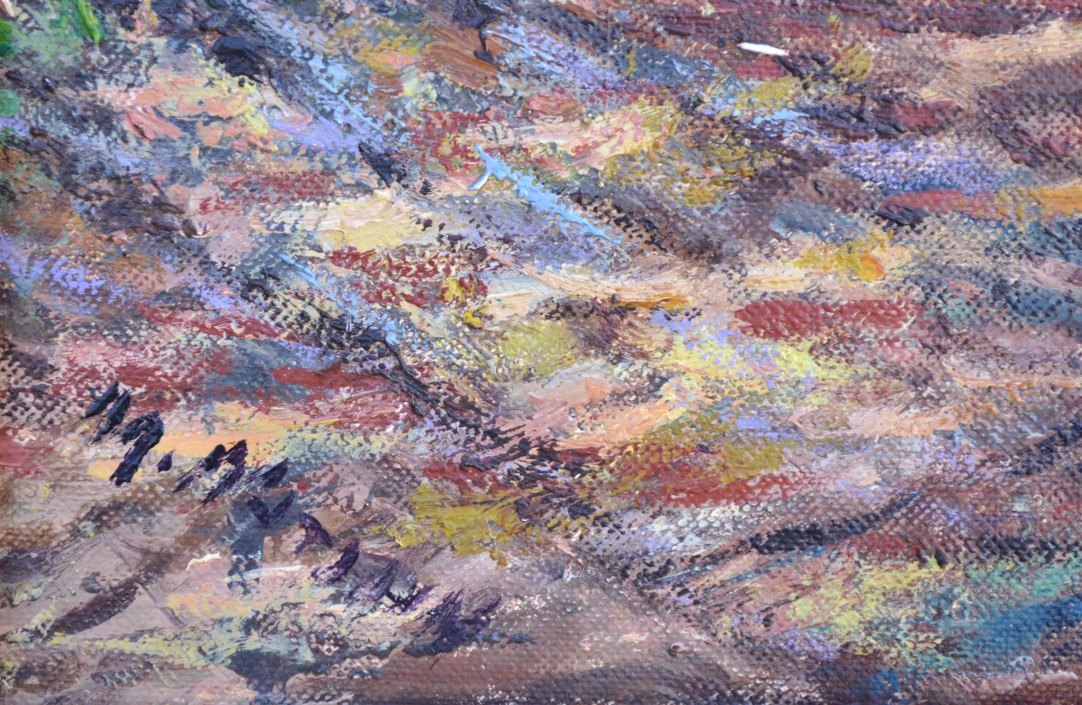 Un meraviglioso paesaggio danese di Max Nathan (danese, 1880 - 1952), 1940 circa. Olio su tavola d'artista. Firmato in basso a sinistra 