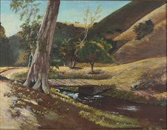 Landschaftsbild aus den Hügeln von Monterey County aus der Mitte des Jahrhunderts: „Kleine Brücke über den Bach“