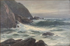 Early 1900s Rugged Monterey Peninsula Tonalist Seascape
