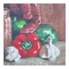 Red Pepper and Garlic Still Life