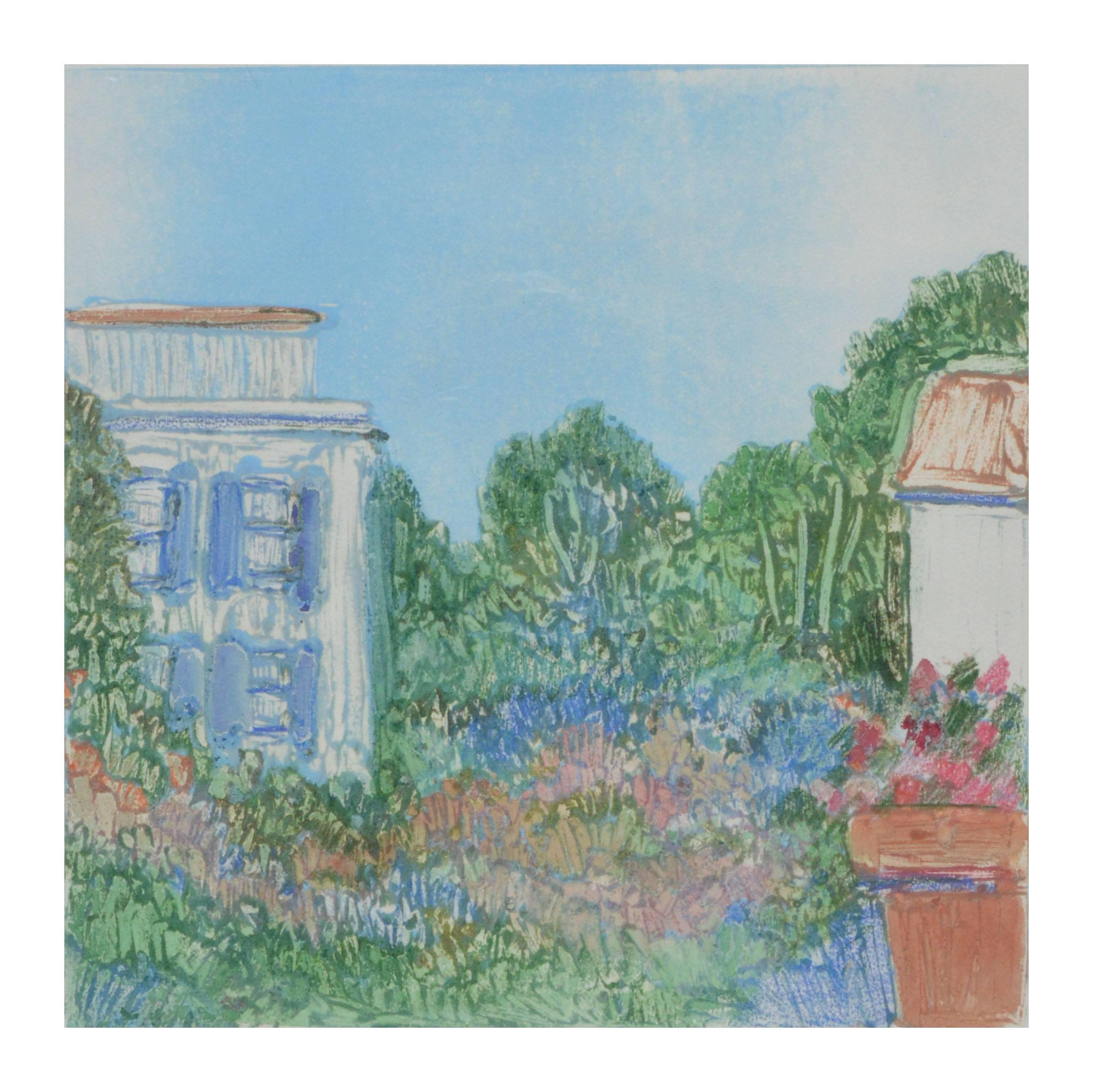 Les Maisons Spring Landscape - Painting by Jesse Russell
