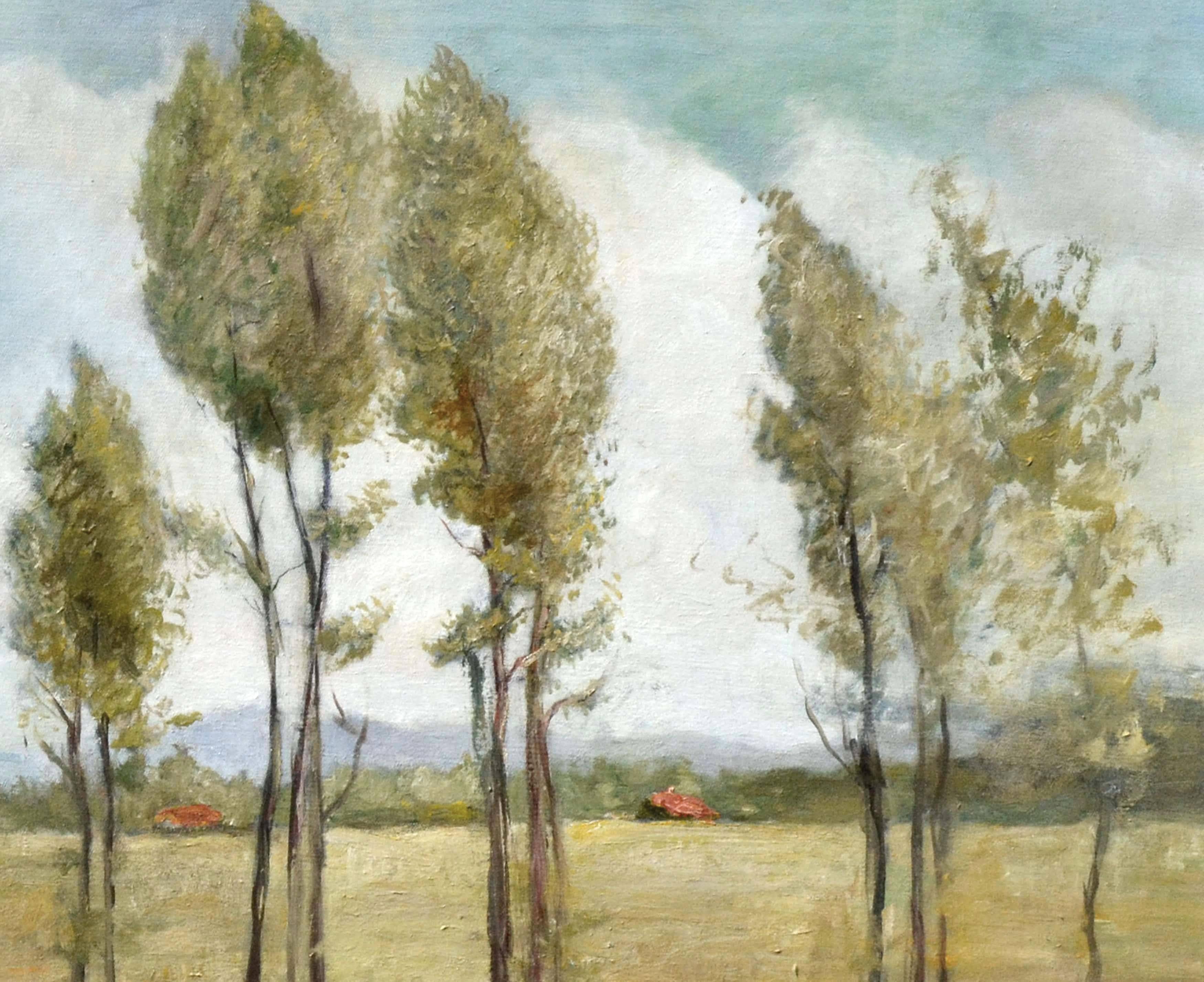 Plein Air Horses and Trees - Painting by Gregory Golubeff