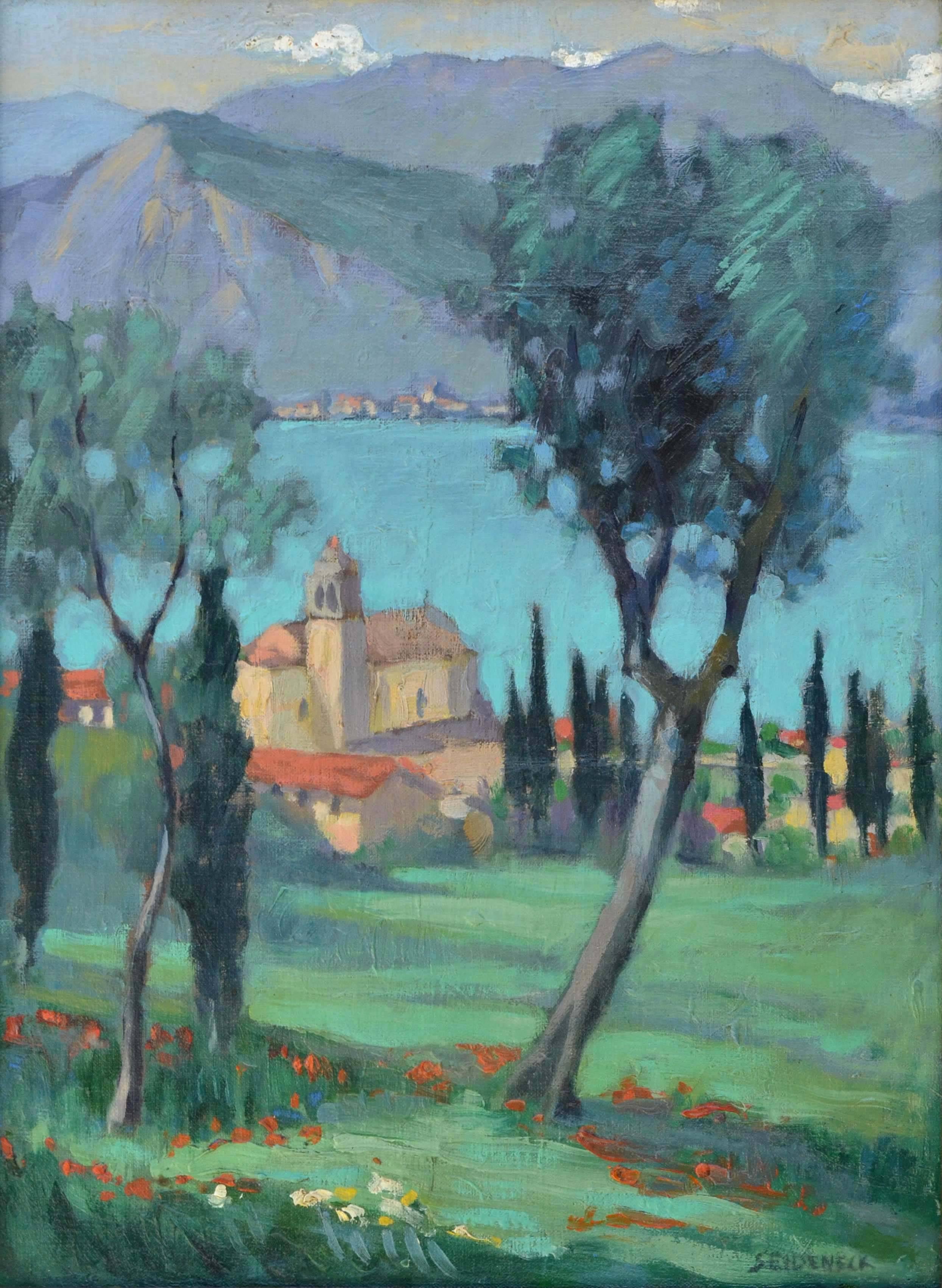 Lake Garda, Italy - Painting by George J. Seideneck
