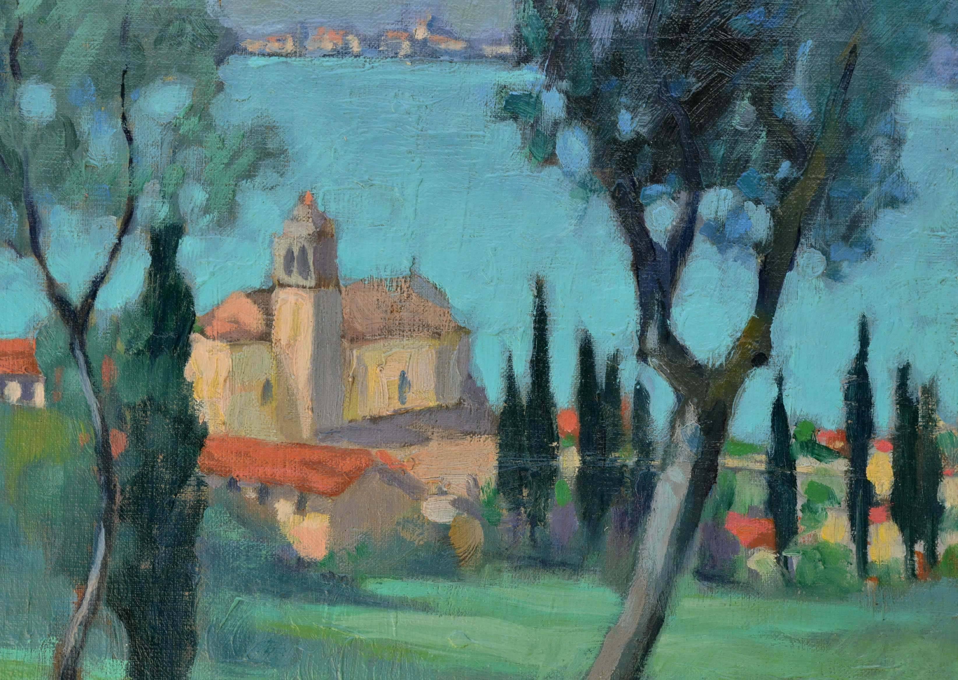 Lake Garda, Italy - Impressionist Painting by George J. Seideneck