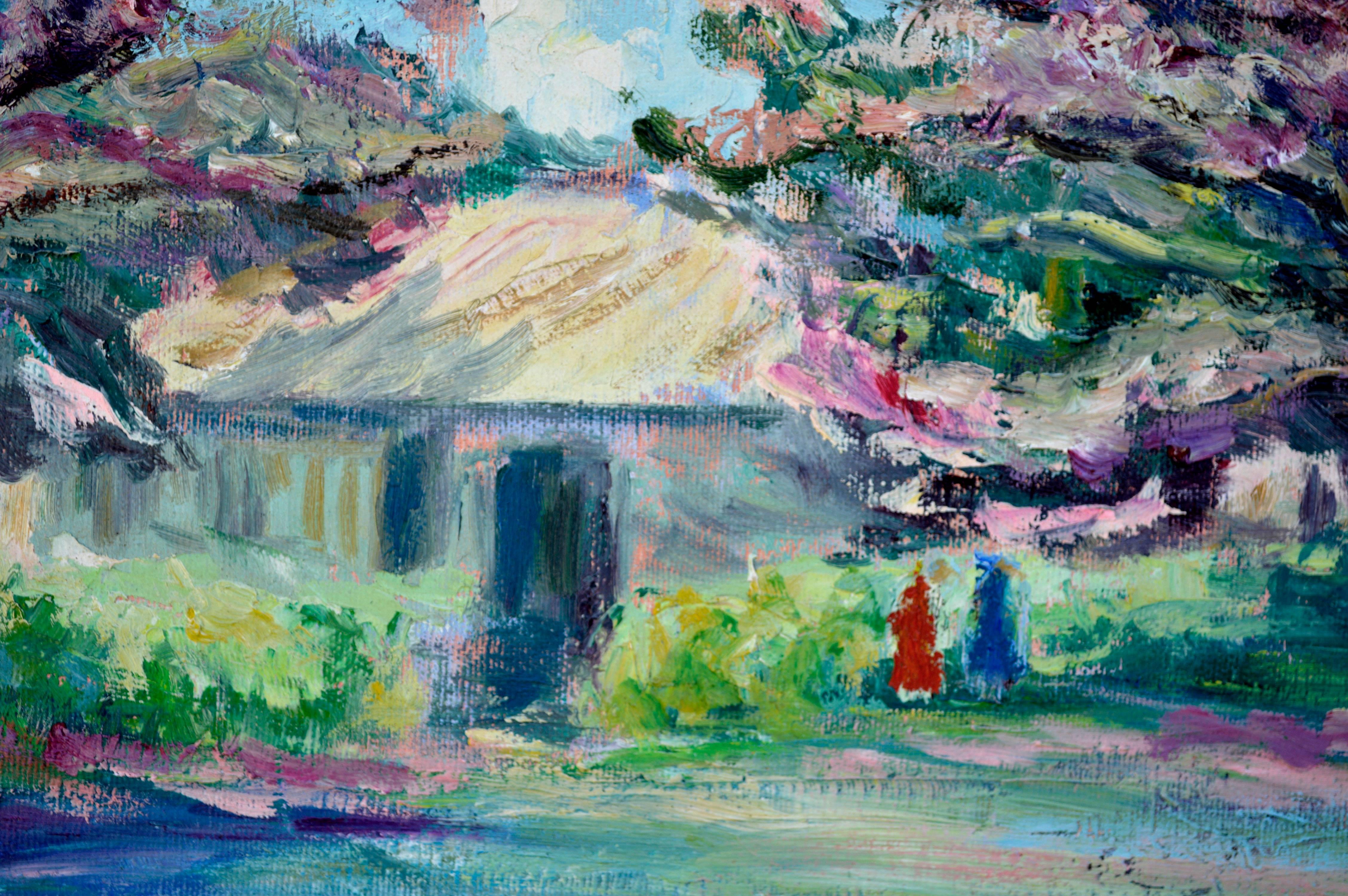Koloa, Kauai, Hawaii Paesaggio di alberi di lillà - Painting di Katherine O. Baldwin