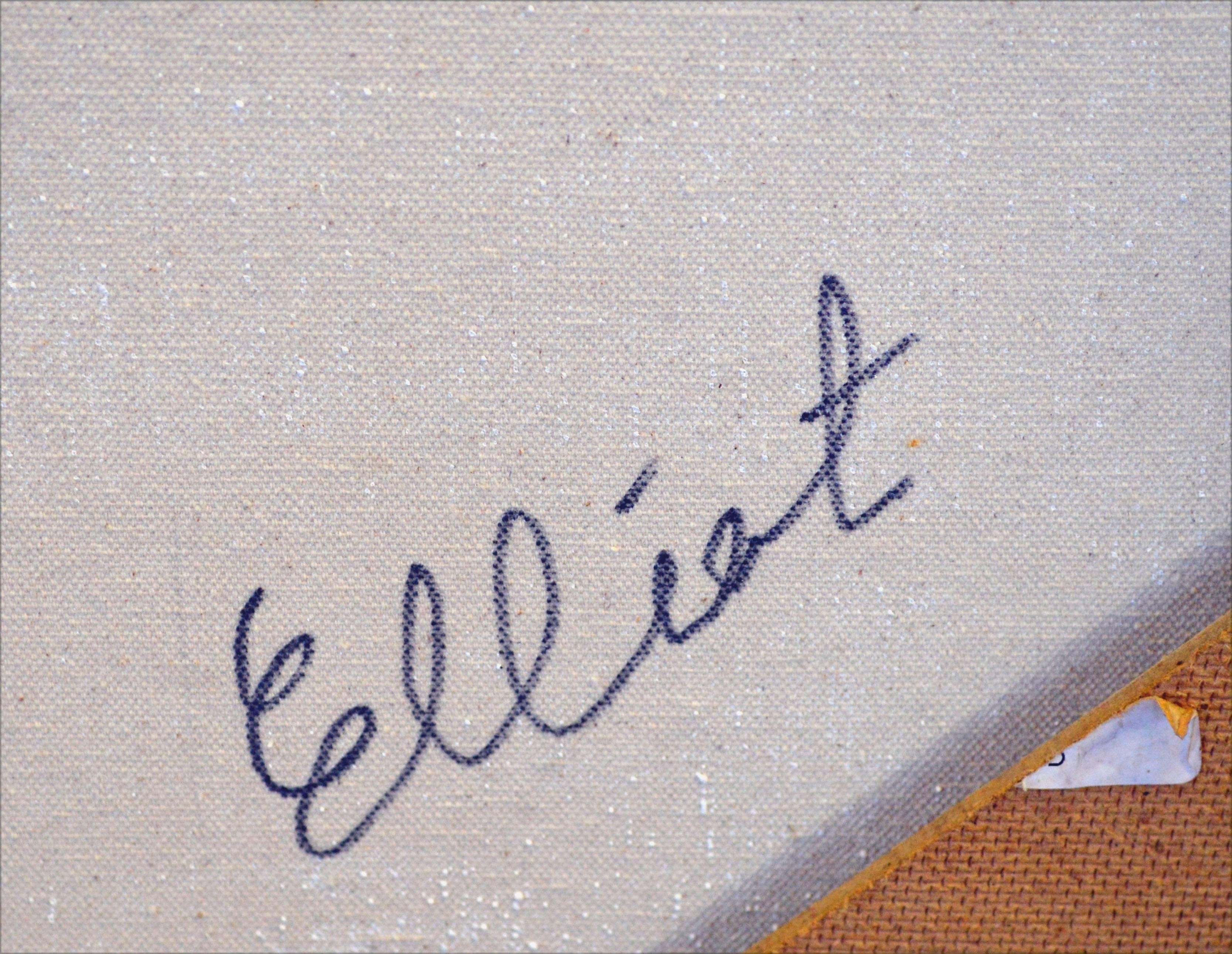 Liegender Akt im Bett von Elliot, einem Künstler aus Santa Cruz County (Amerikaner, 20. Jahrhundert). Verso signiert 