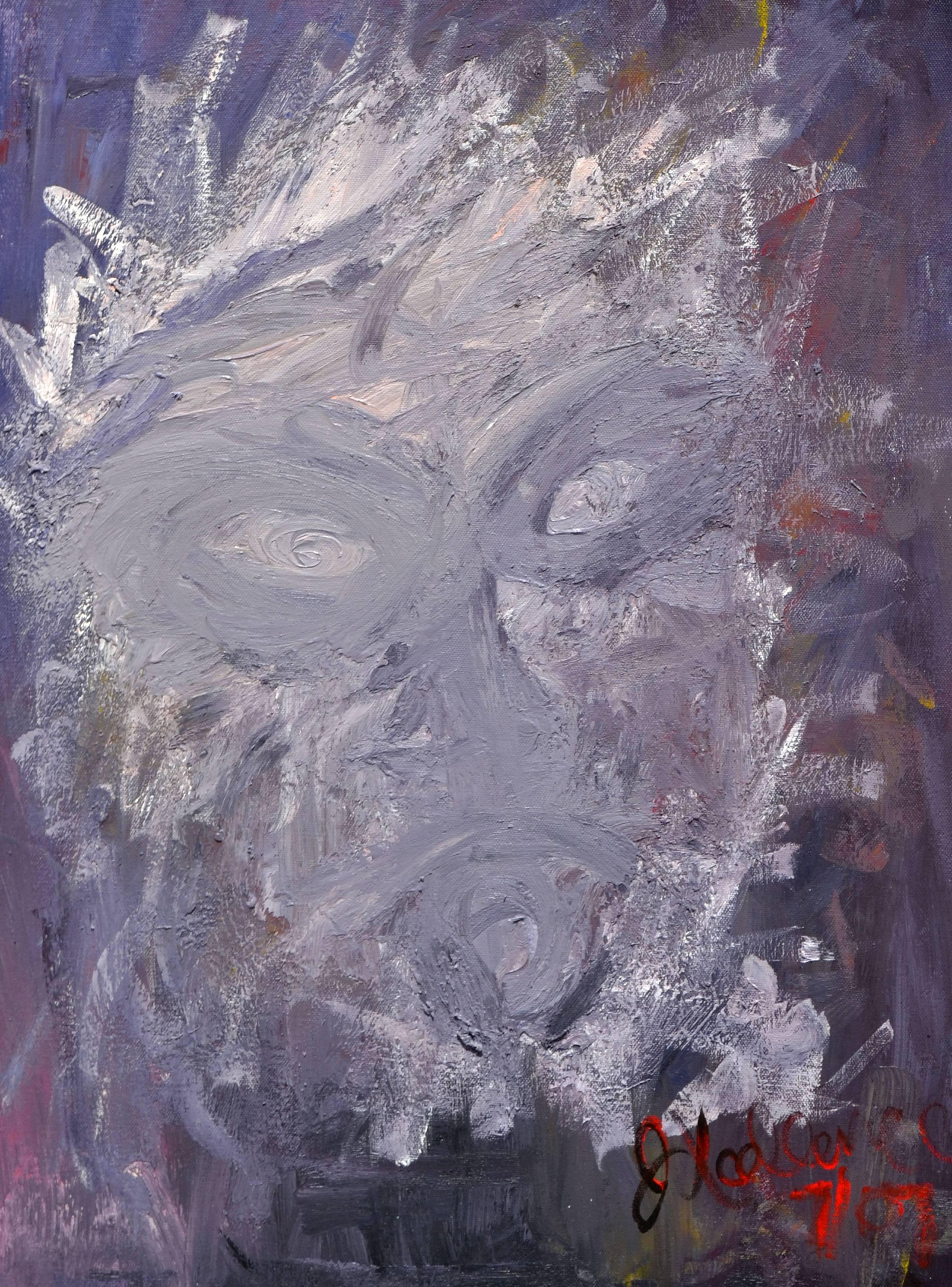 Figura in viola Astratto - Painting di Daniel David Fuentes