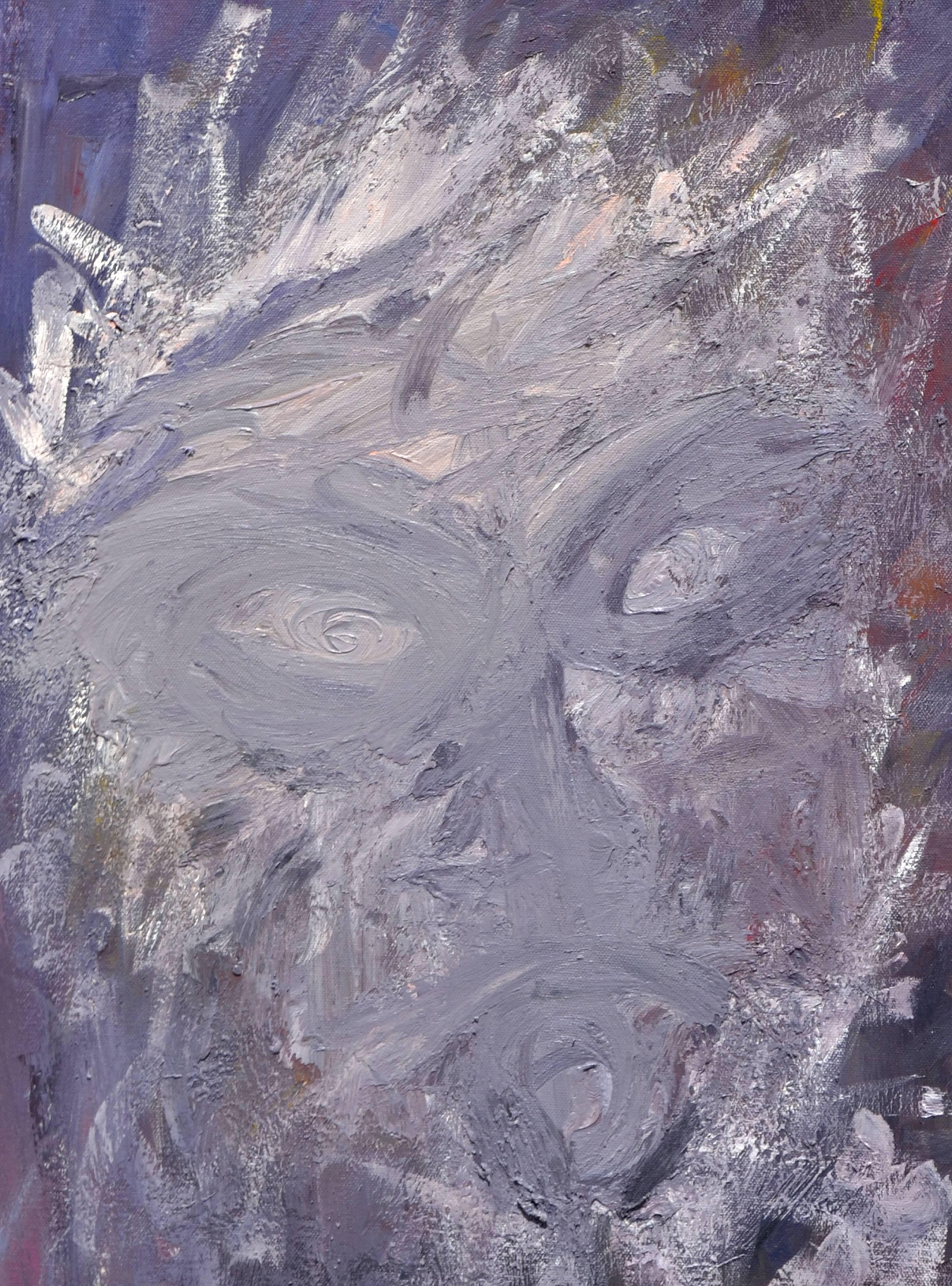 Figura in viola Astratto - Painting Espressionismo astratto di Daniel David Fuentes
