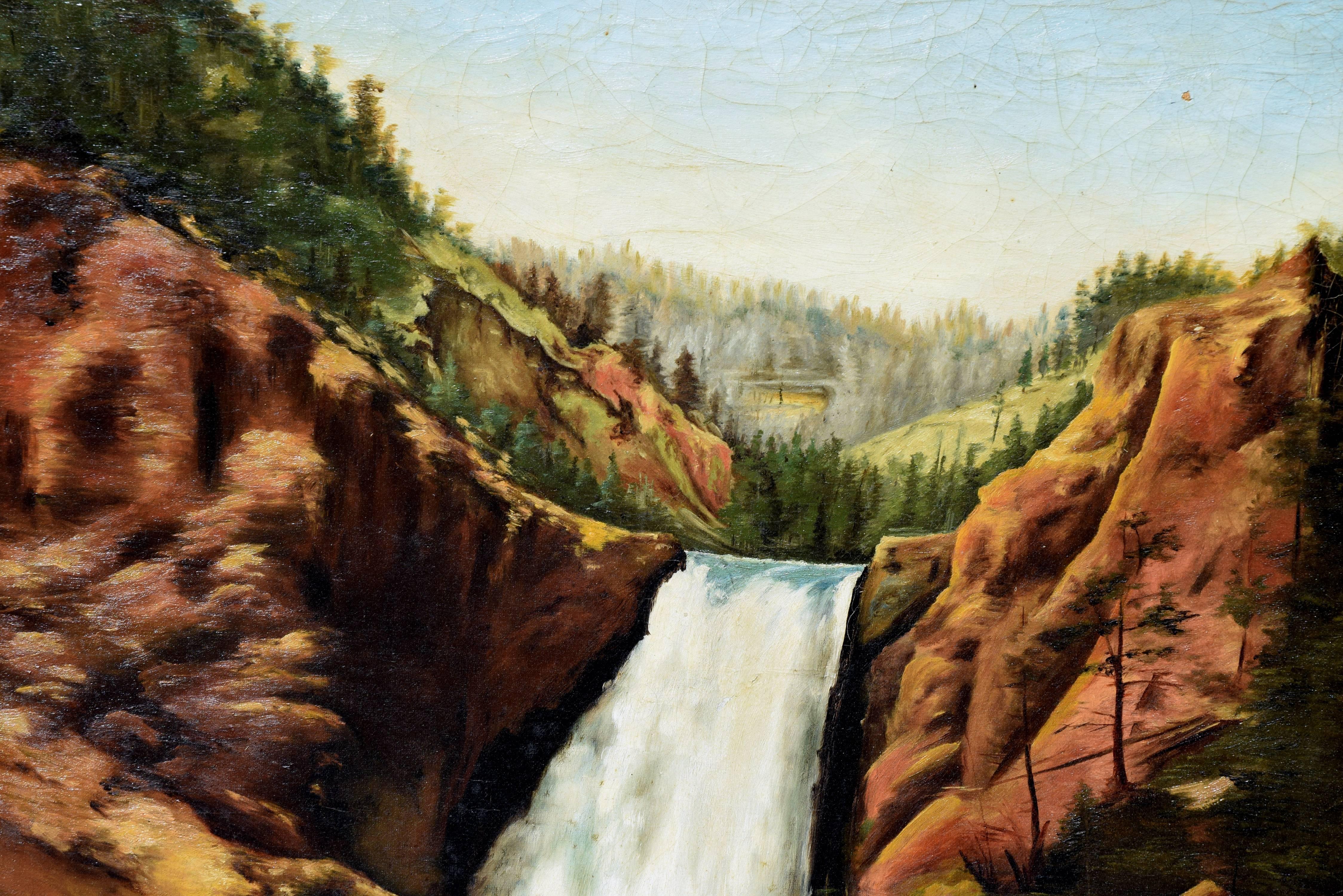 yellowstone falls painting