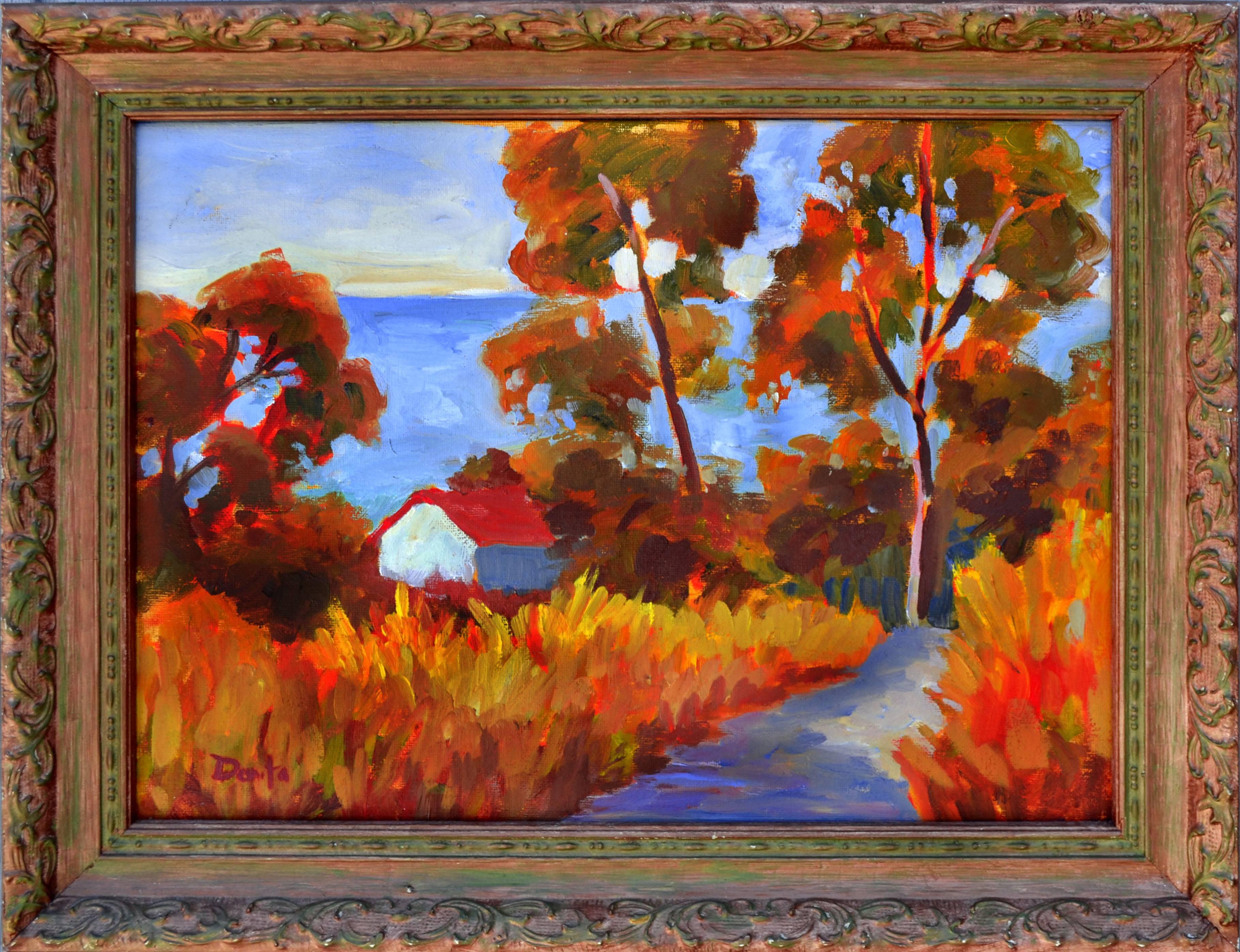 Donita Lloyd Landscape Painting - Bluebird Canyon Road, Laguna Beach Landscape
