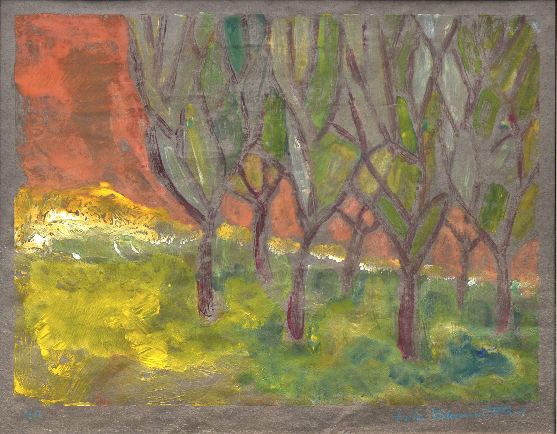 Mid Century Landscape -- Edge of The Forest - Painting by Fritz Blumenthal