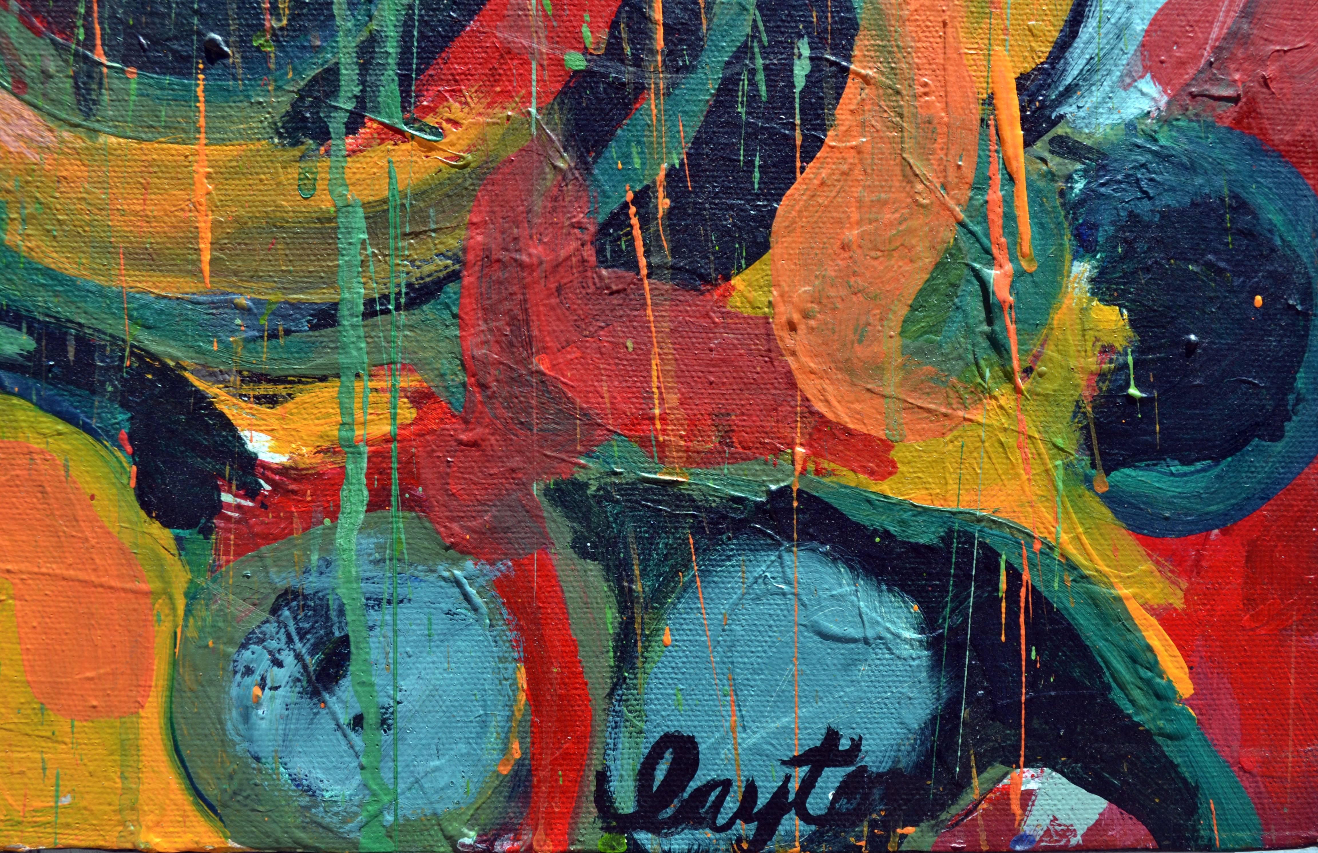 Peinture expressionniste abstraite de Layton (américain, 20e s.), datant de 2000. Image 30 