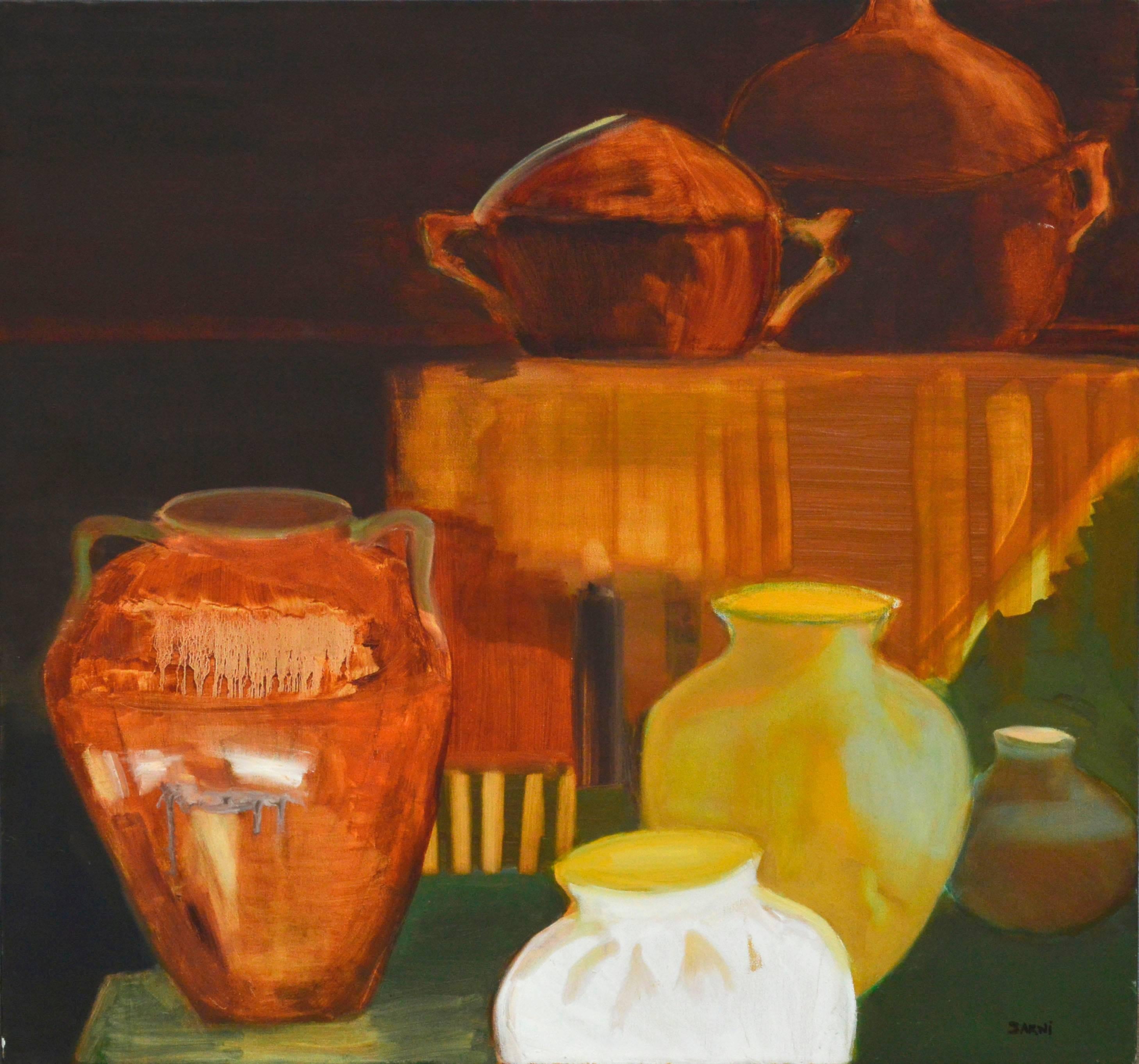 Marie Sarni Still-Life Painting - "Ancient Rome" Terracotta Still-Life 