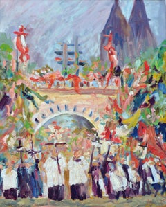 The Procession at St. Lauren Holland - Figurative Landscape