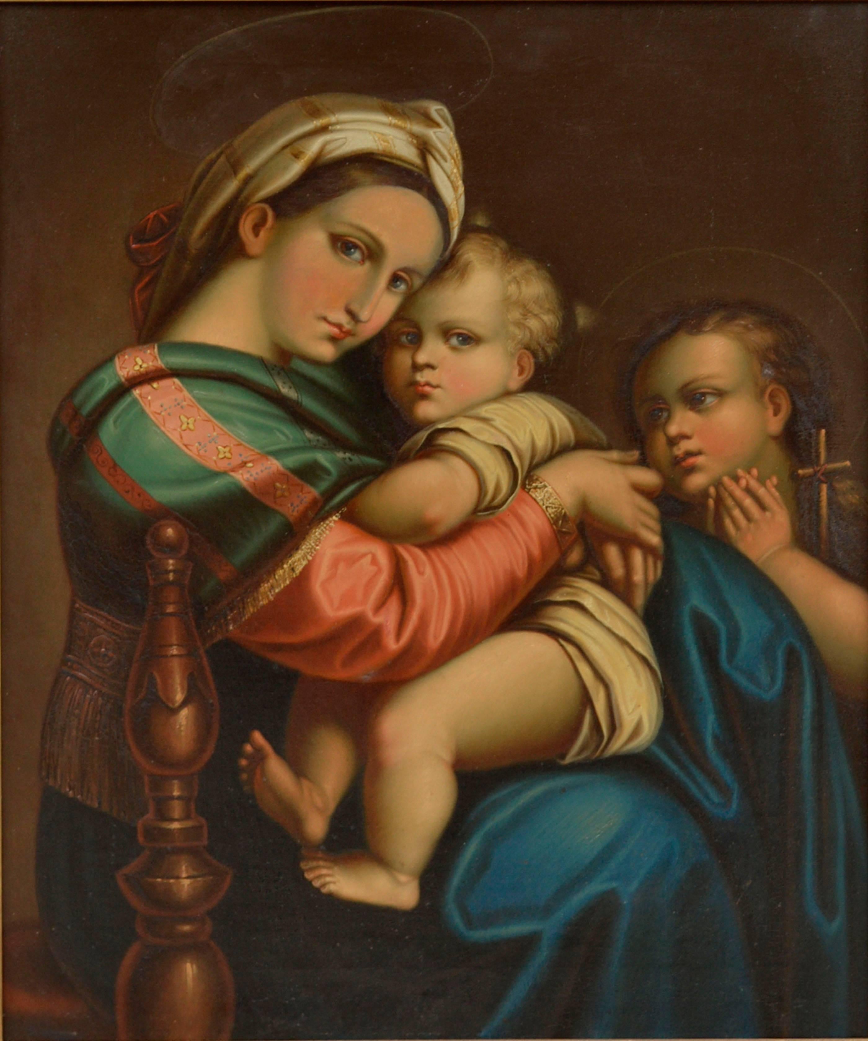 Mid-19th Century Study of Raphael's Madonna Della Seggiola - Painting by Unknown