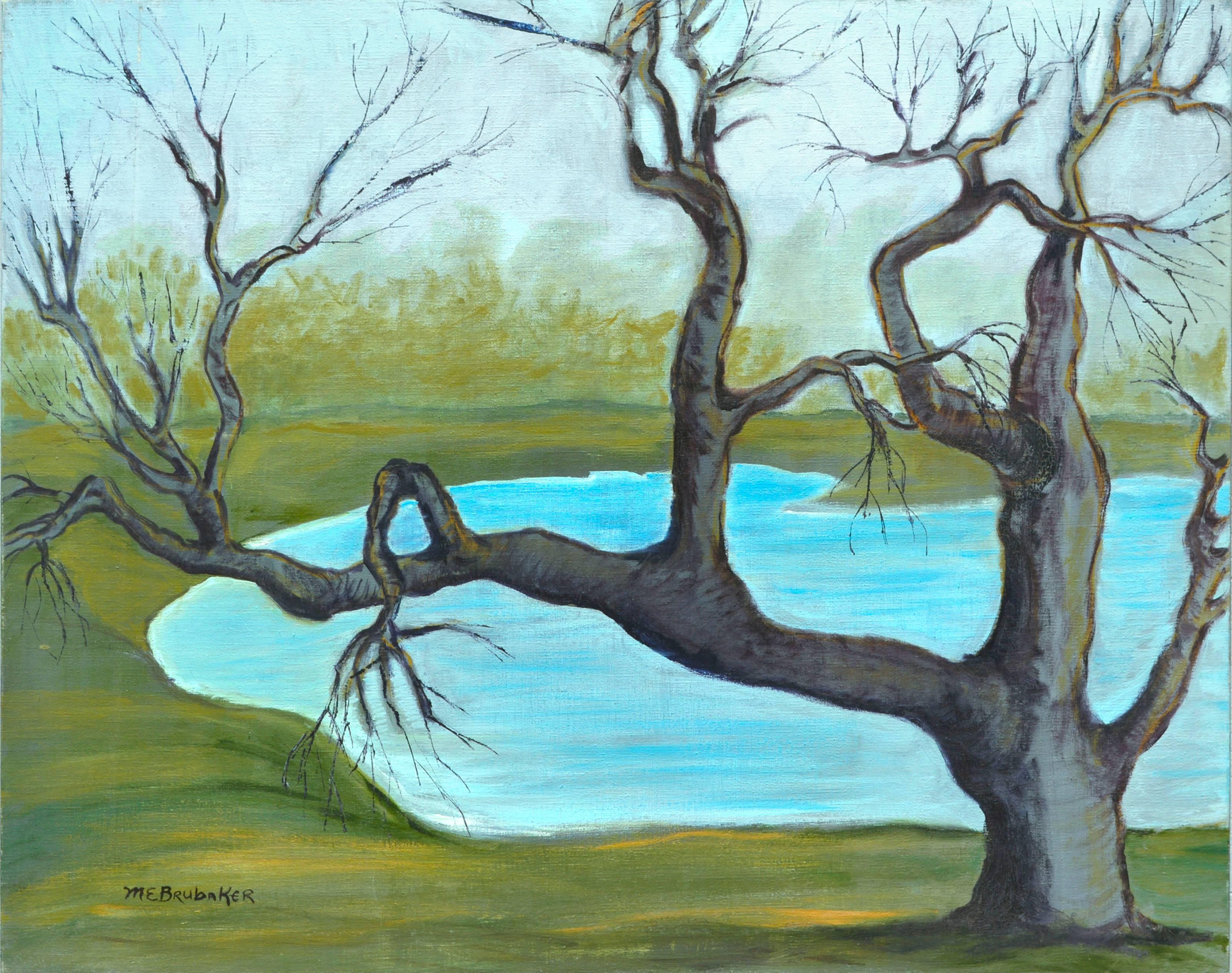 Molly E. Brubaker Landscape Painting - Veteran Oak Tree
