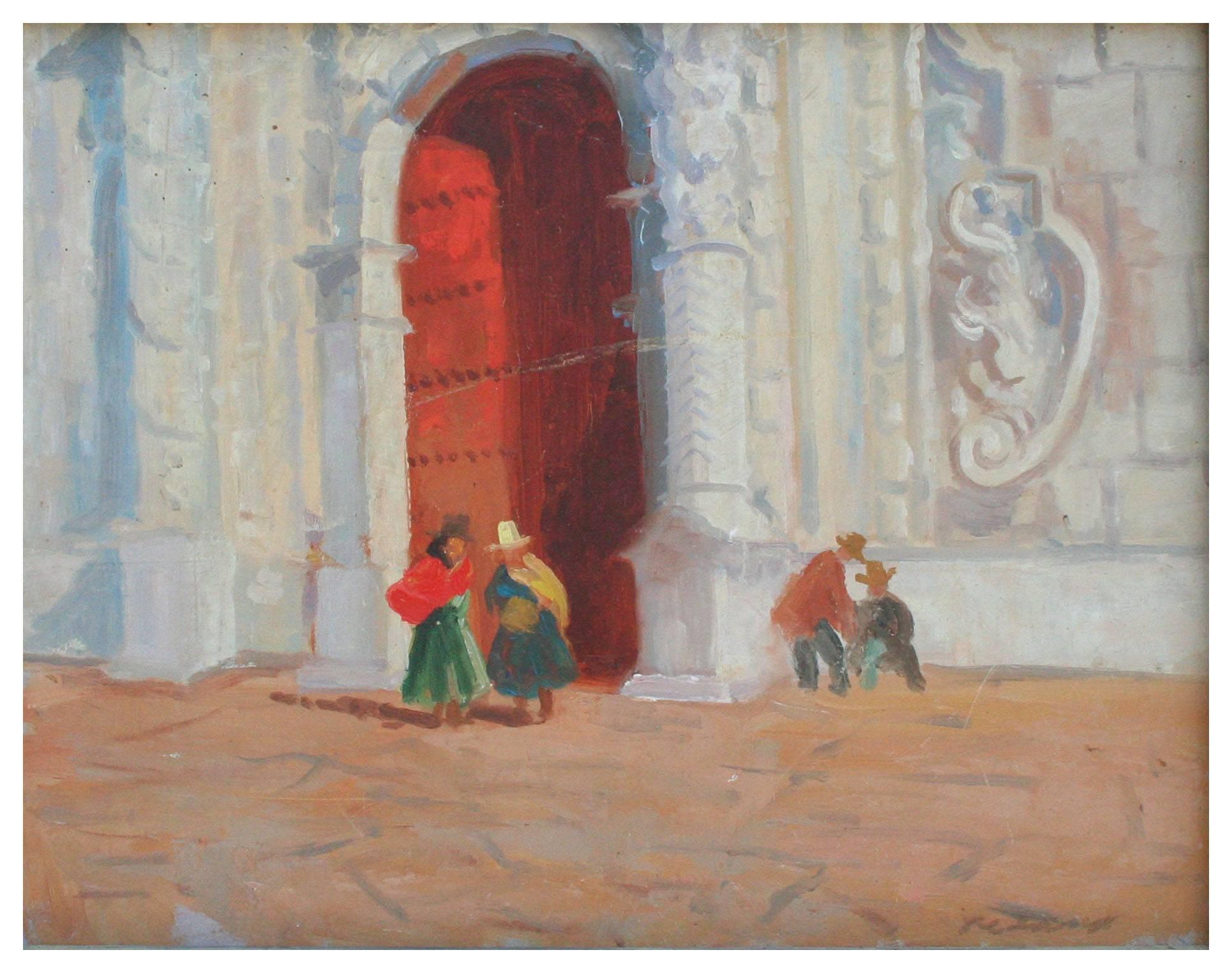 The Red Door - Painting by Thad Leland