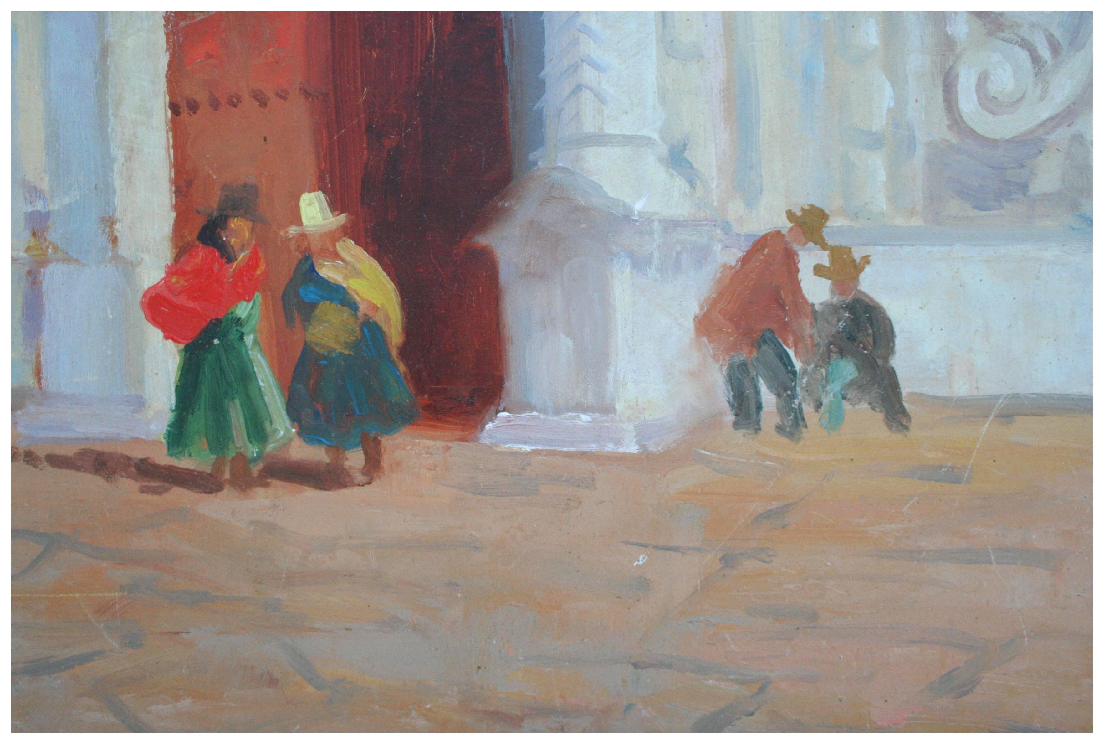 Die Rote Tür (Amerikanischer Impressionismus), Painting, von Thad Leland