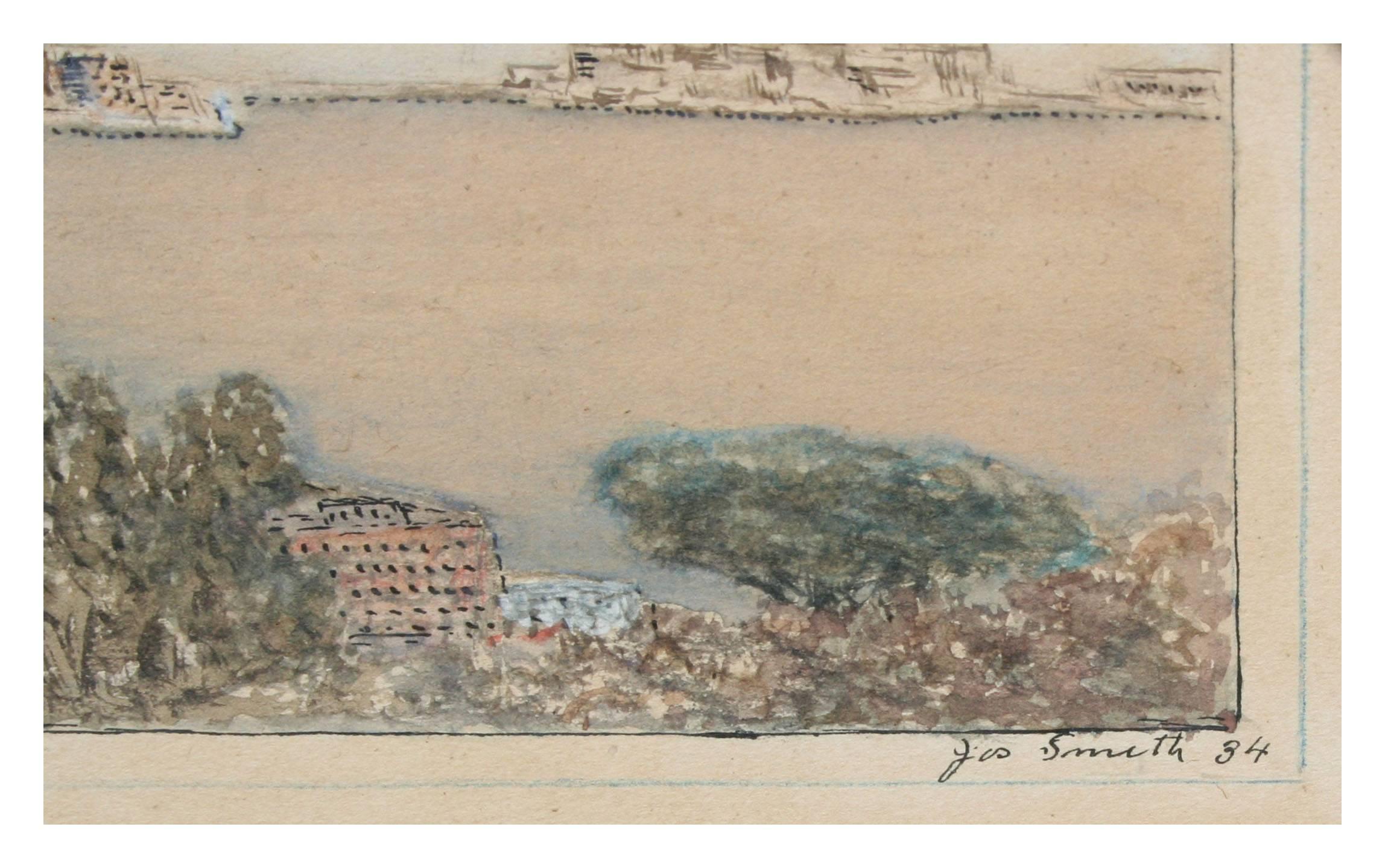 Vista de Nápoles y el Vesubio, obra del artista Joseph Lindon Smith (estadounidense, 1863-1950). Titulado 